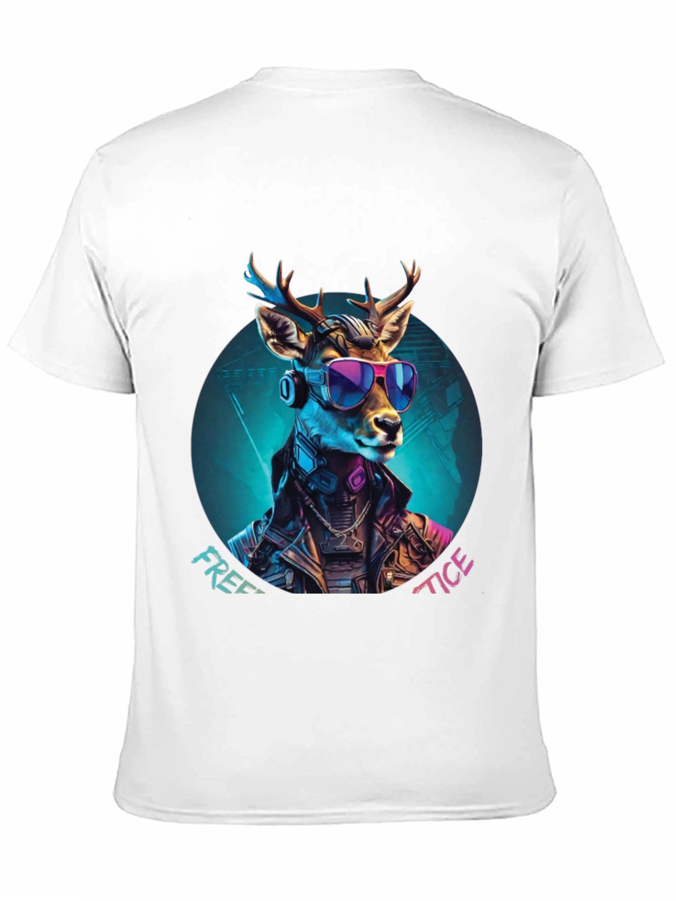 Cyberpunk Deer Graphic Tee - Free Tice