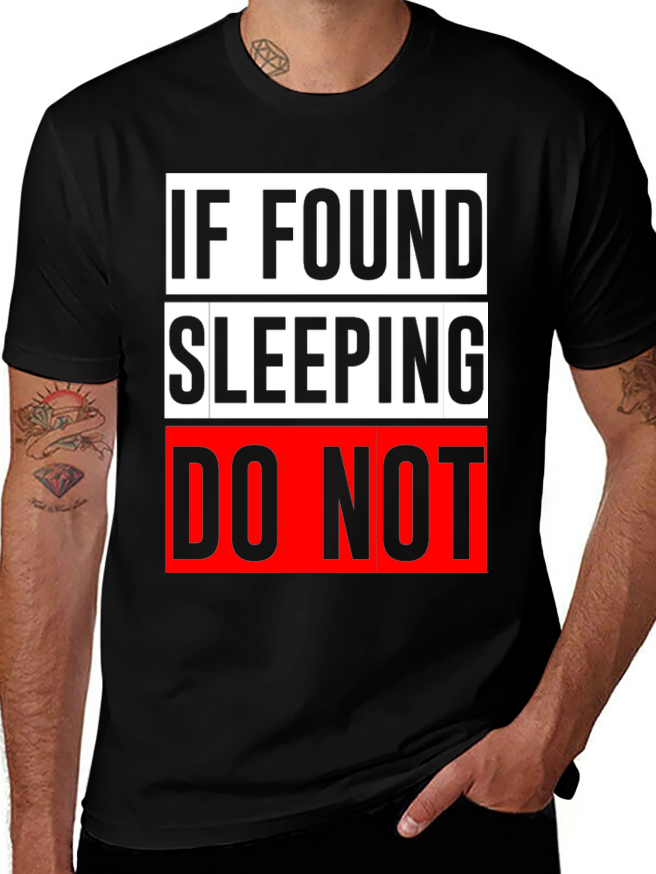 Funny If Found Sleeping Graphic Mens Tee