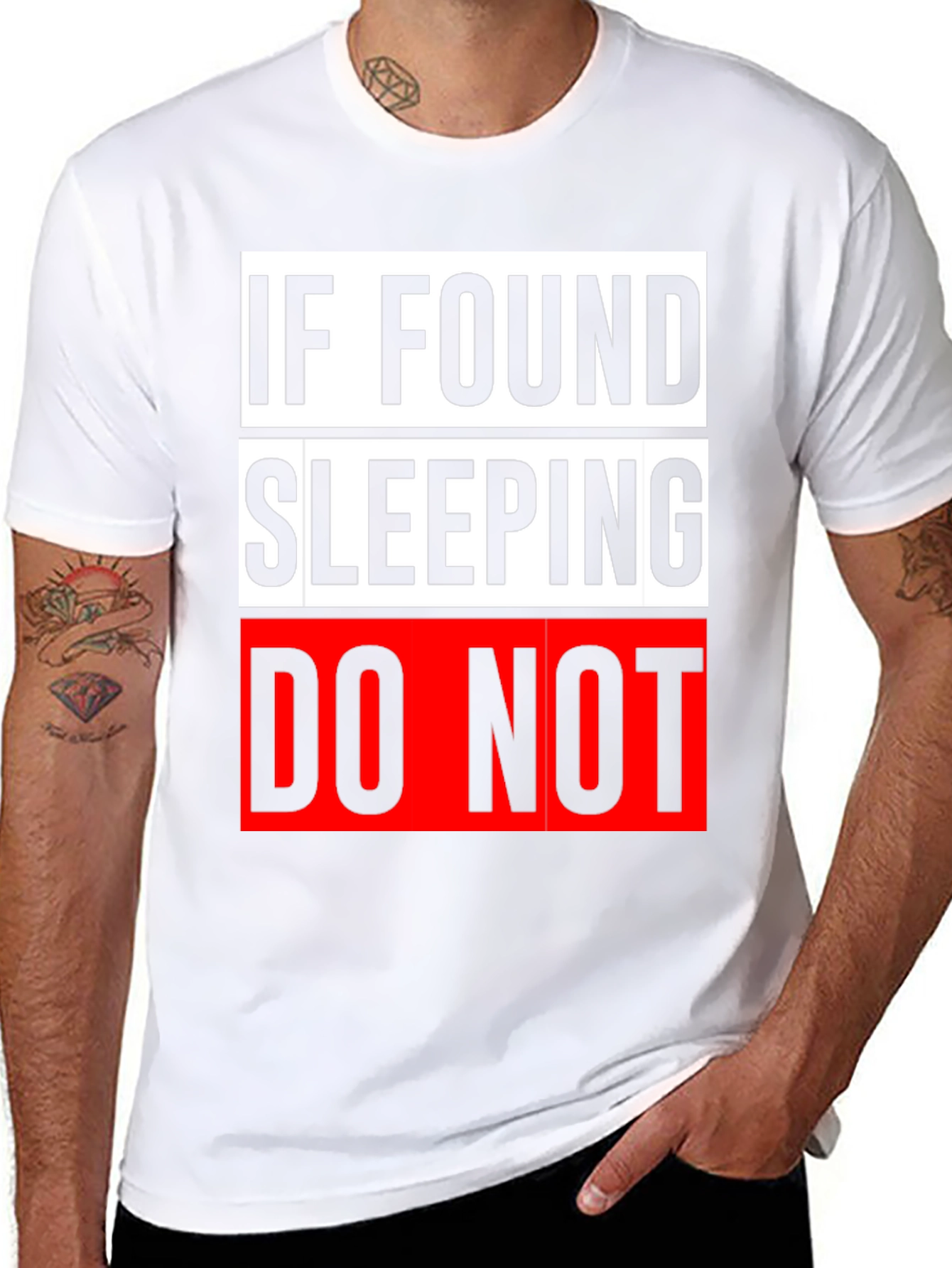Funny If Found Sleeping Graphic Mens Tee