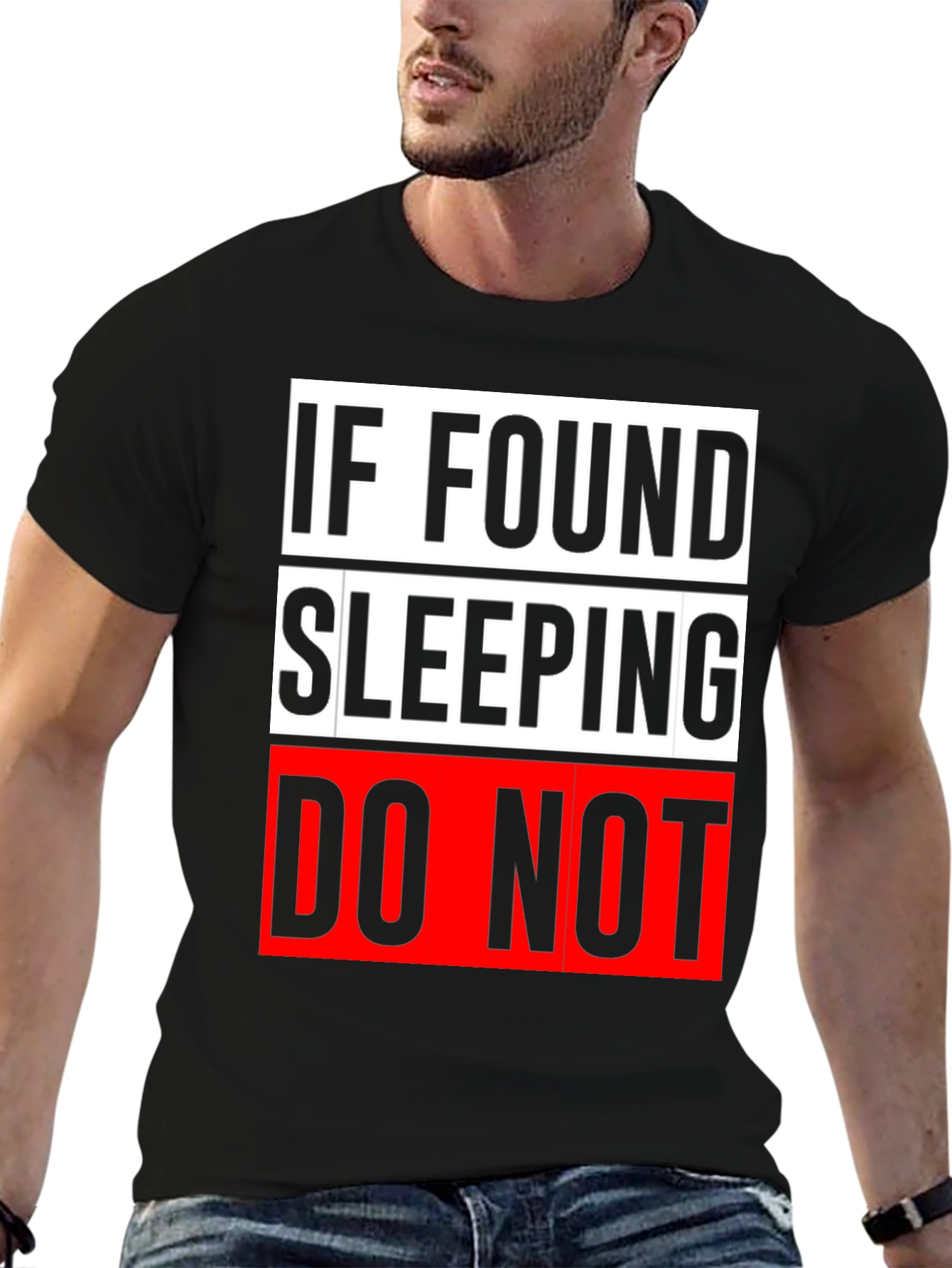 Funny If Found Sleeping Graphic Mens Tee
