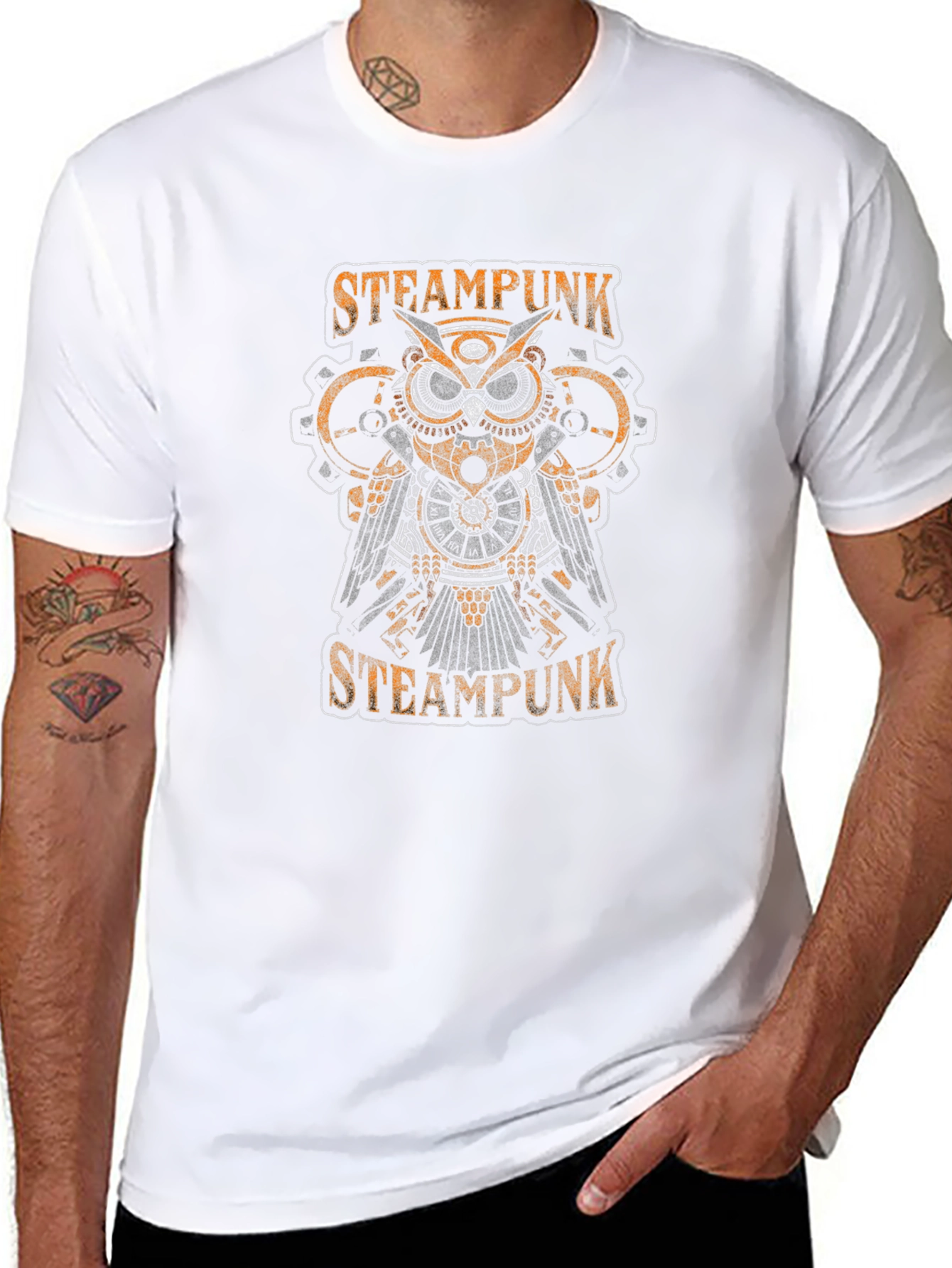 Steampunk Owl Graphic T-Shirt