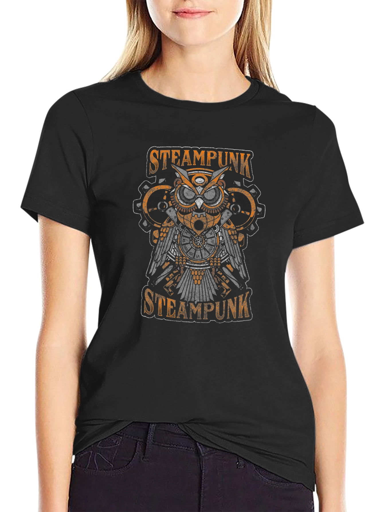 Steampunk Owl Graphic T-Shirt