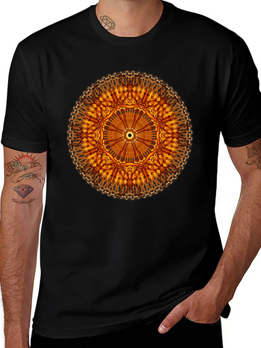 Golden Mandala Black T-Shirt