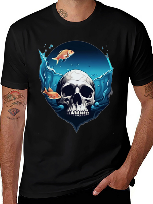 Skull & Fish Graphic T-Shirt