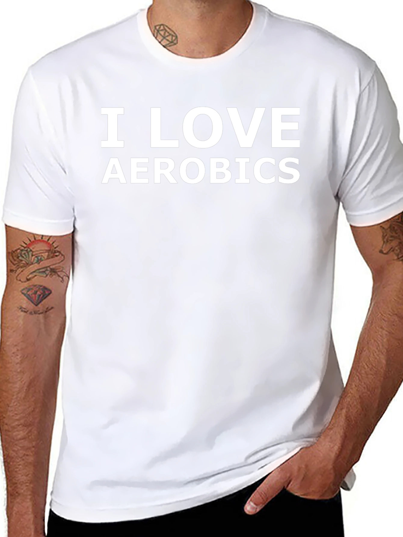I Love Aerobics Black T-Shirt - Fitness Apparel