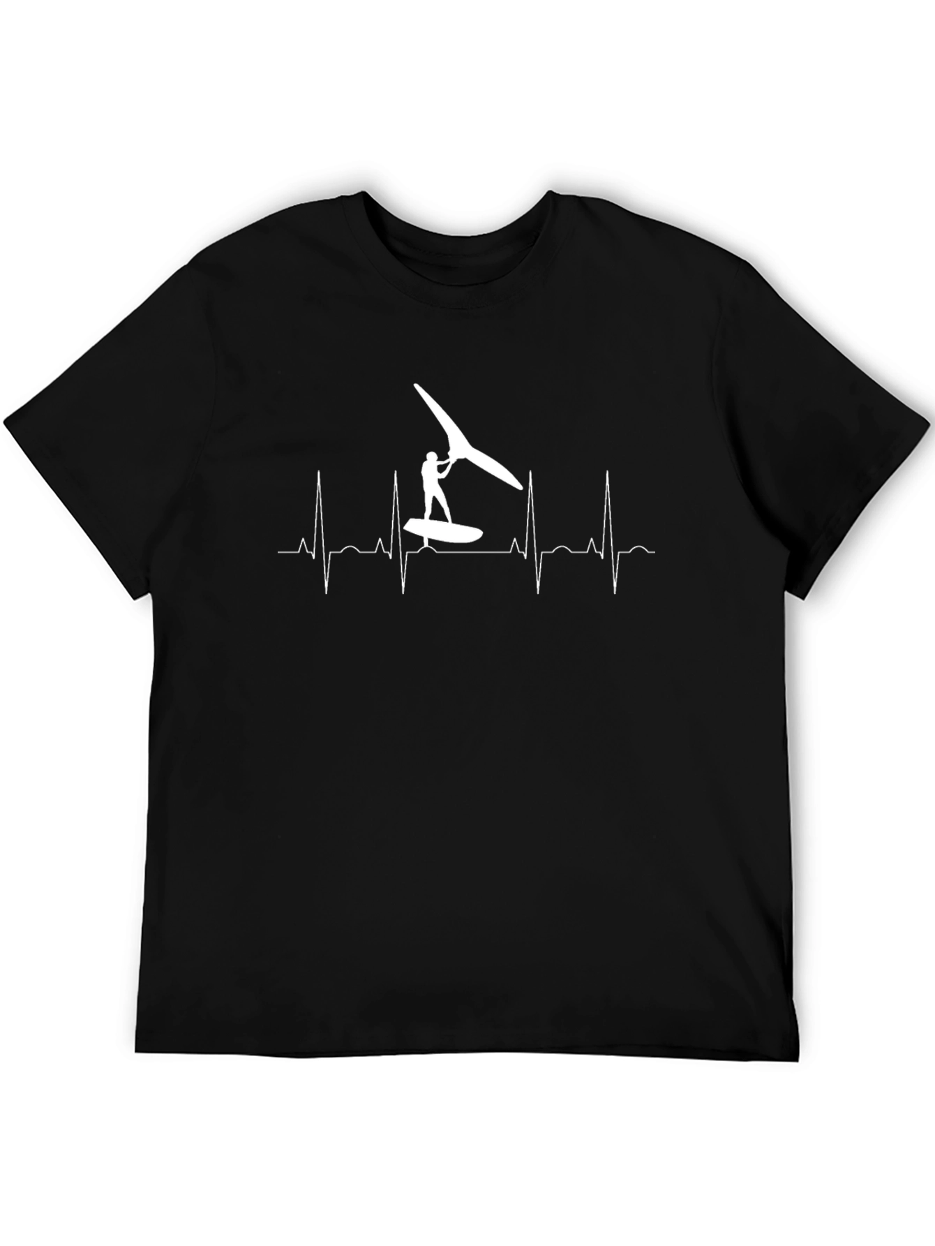 Windsurfing Heartbeat T-Shirt - Black