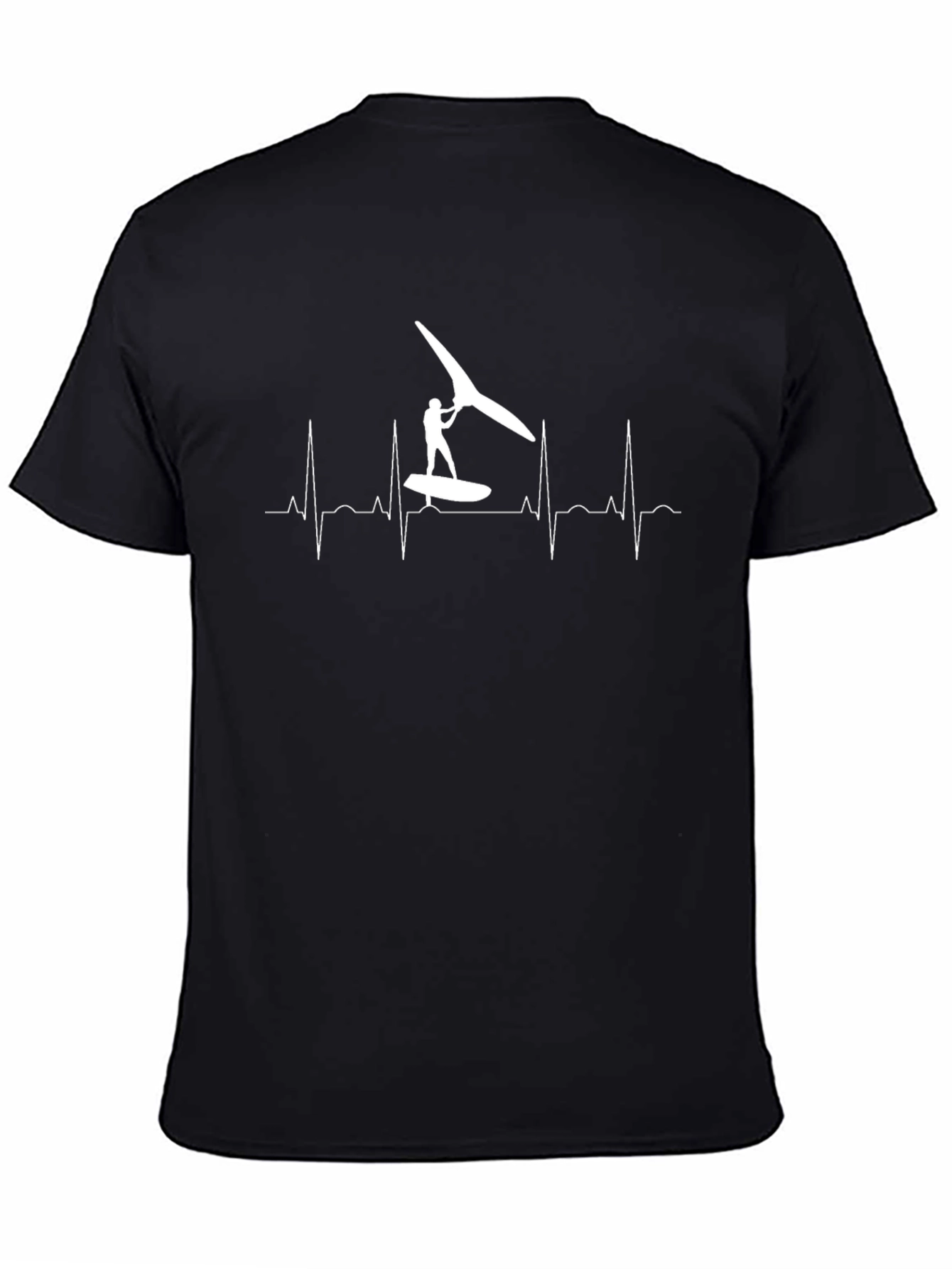 Windsurfing Heartbeat T-Shirt - Black