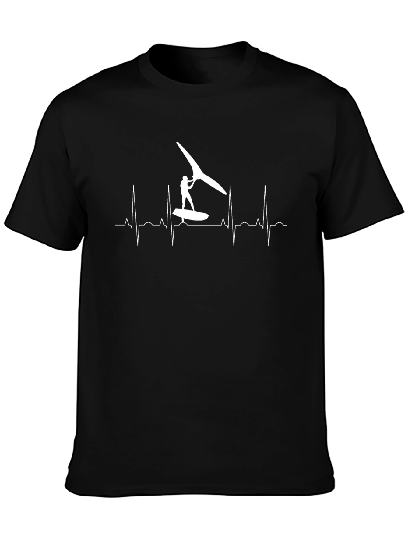 Windsurfing Heartbeat T-Shirt - Black
