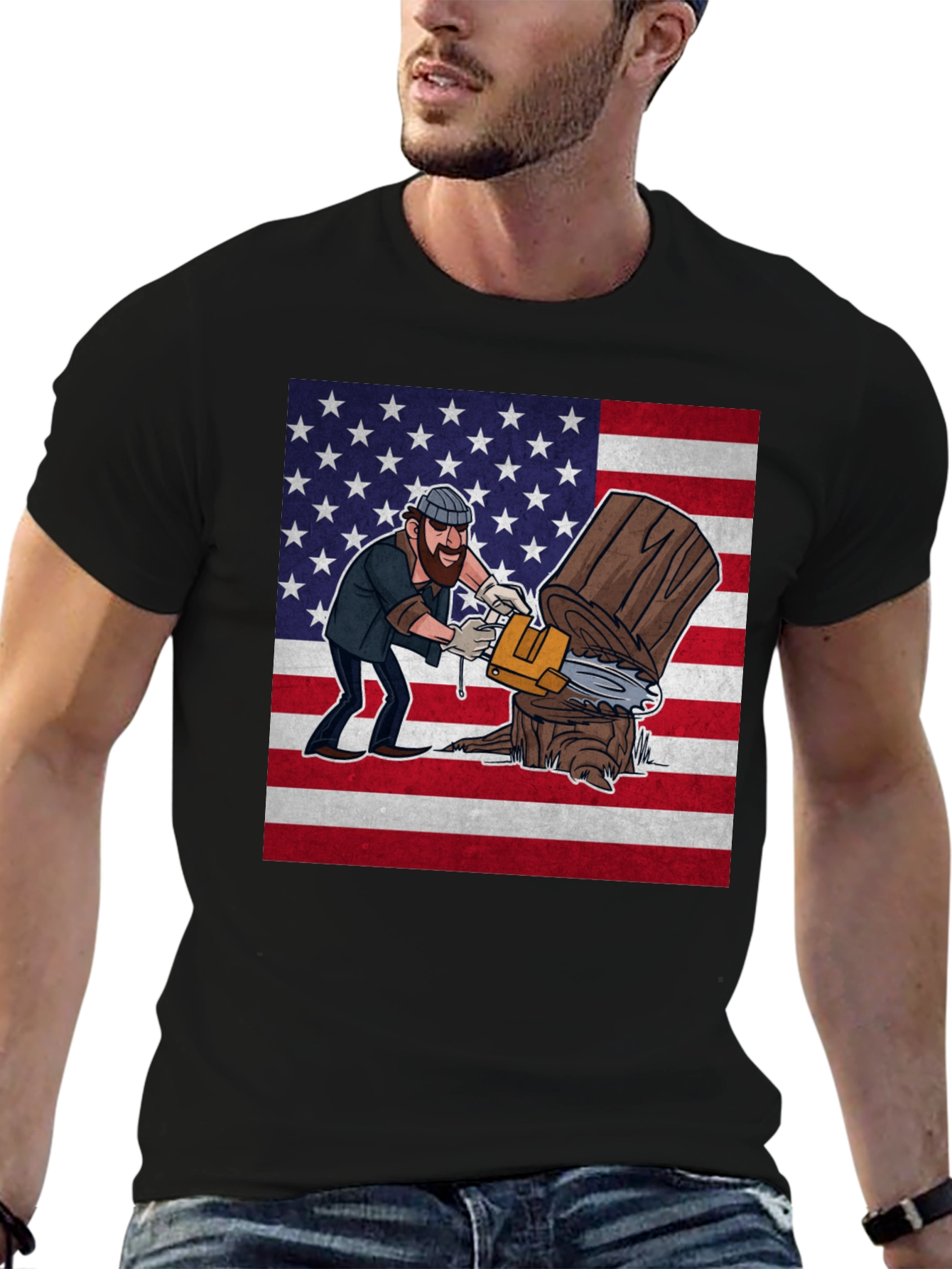 Lumberjack USA Flag Graphic Tee