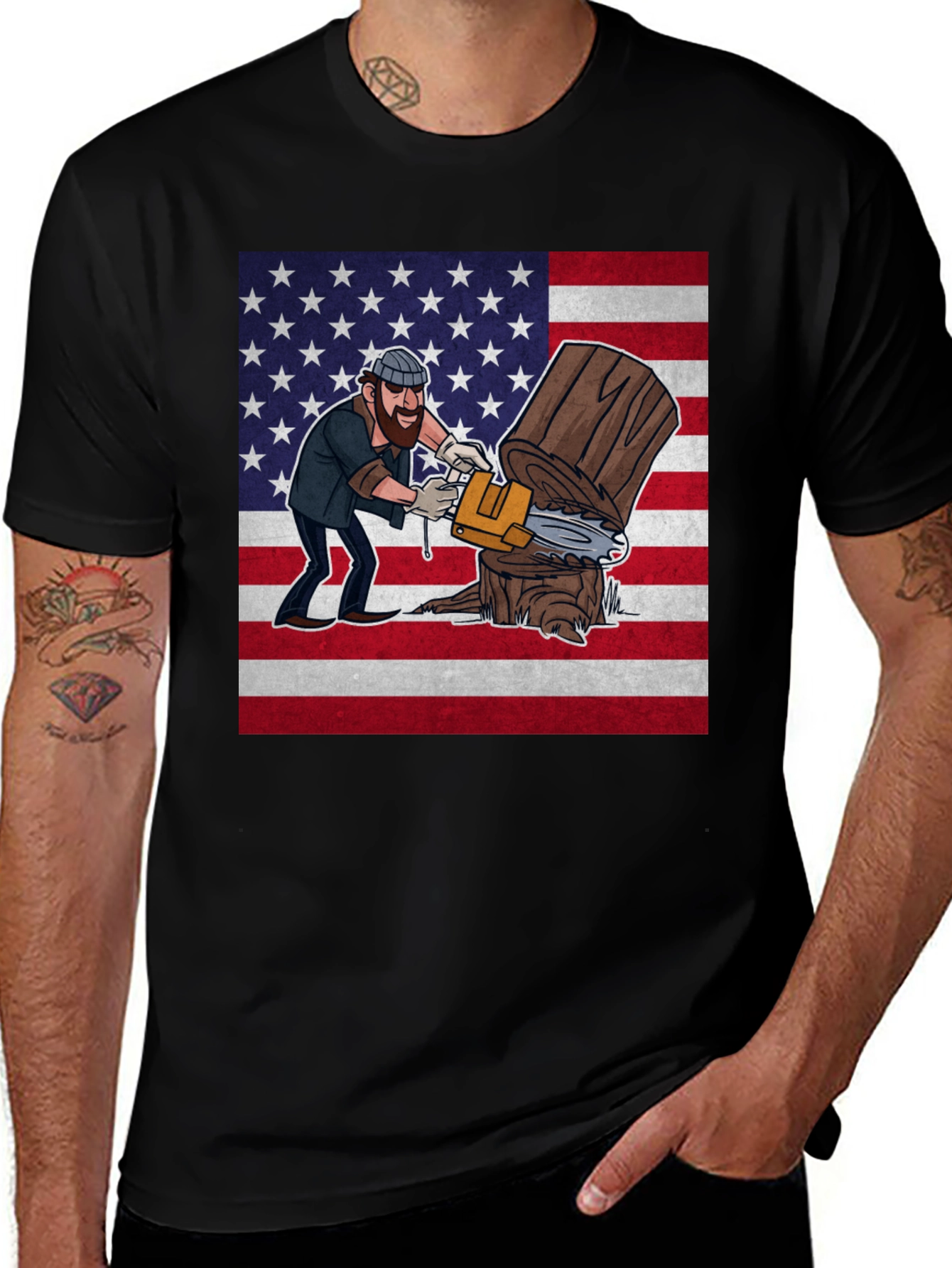 Lumberjack USA Flag Graphic Tee