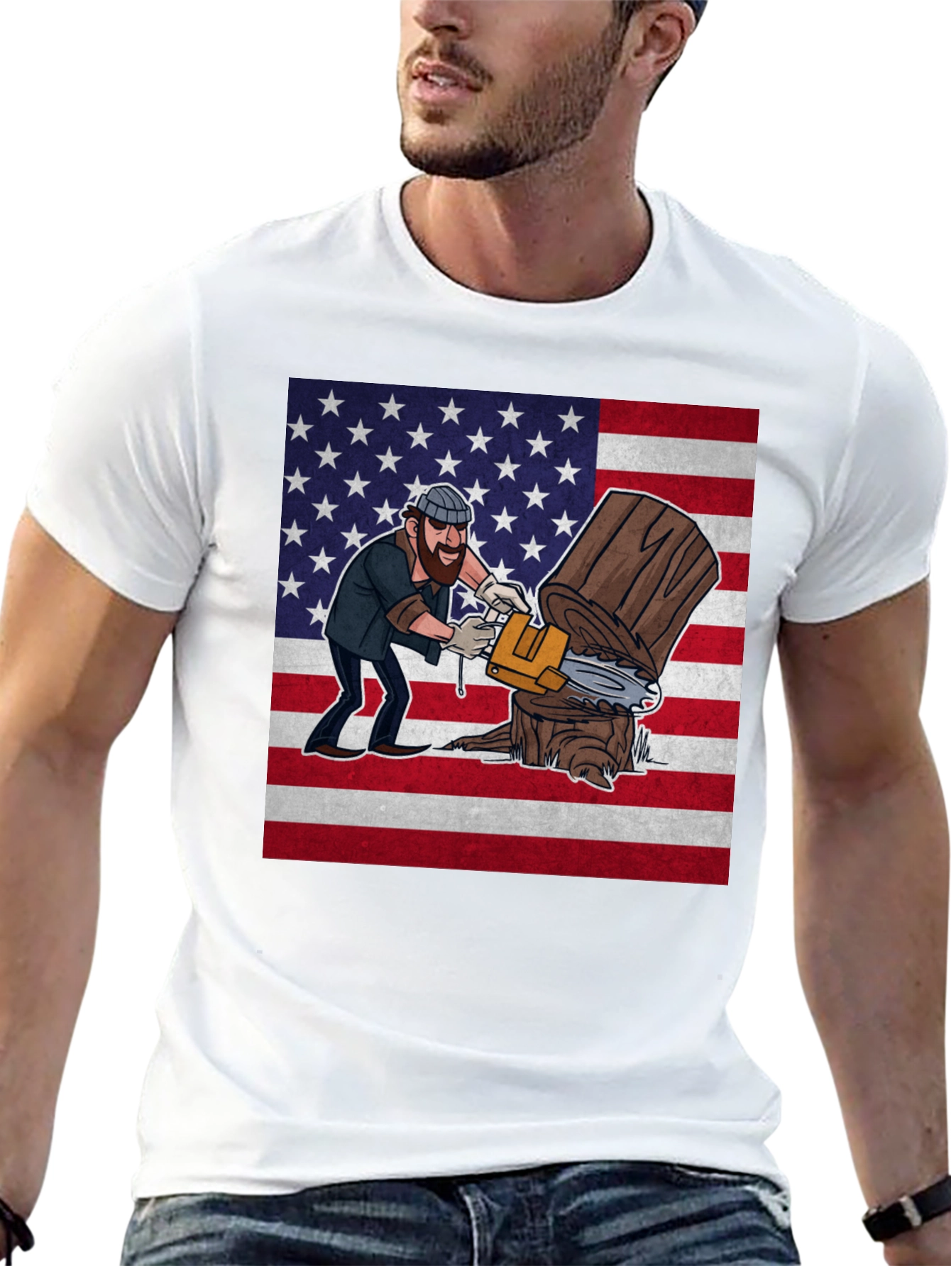 Lumberjack USA Flag Graphic Tee
