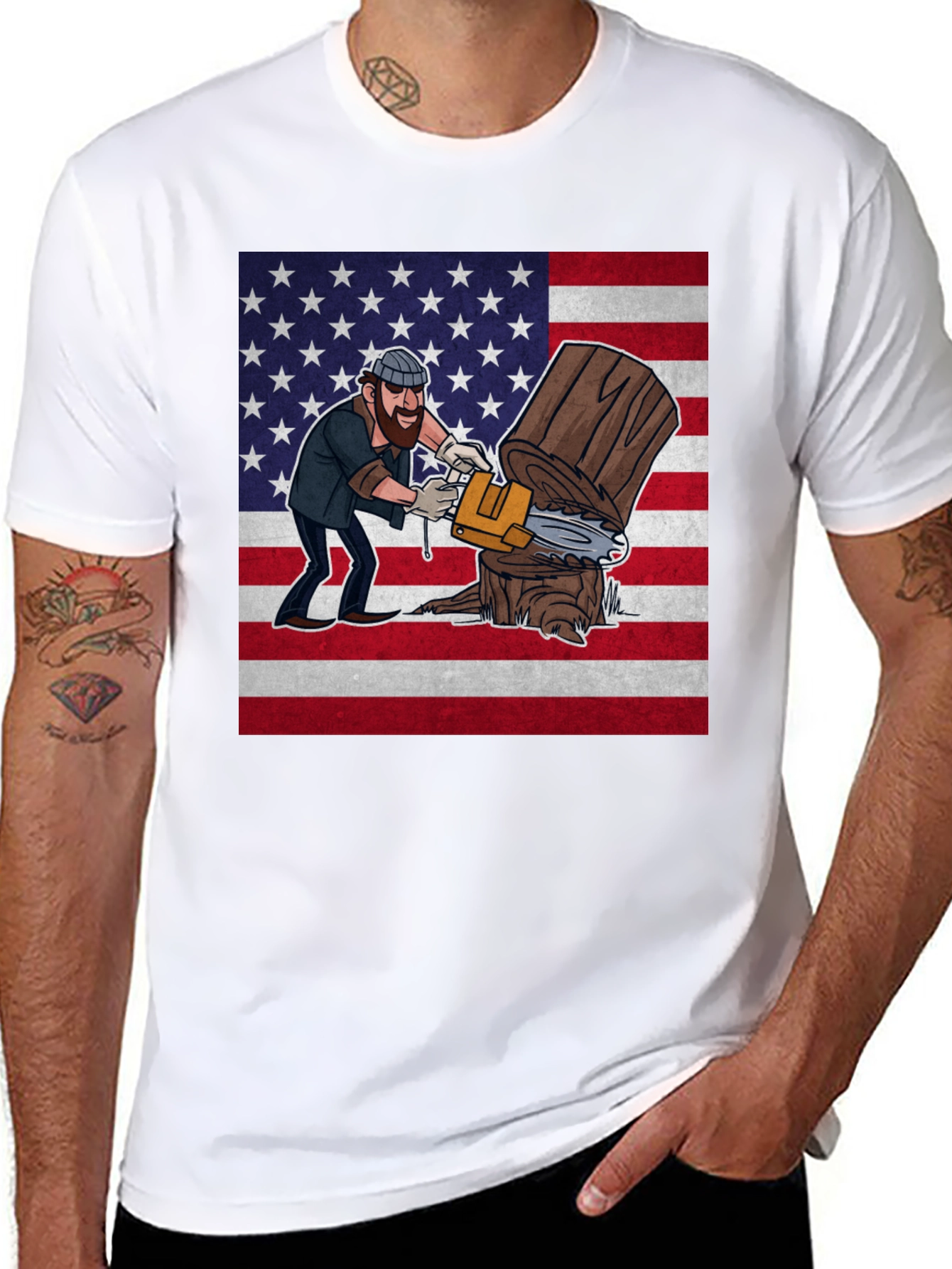 Lumberjack USA Flag Graphic Tee