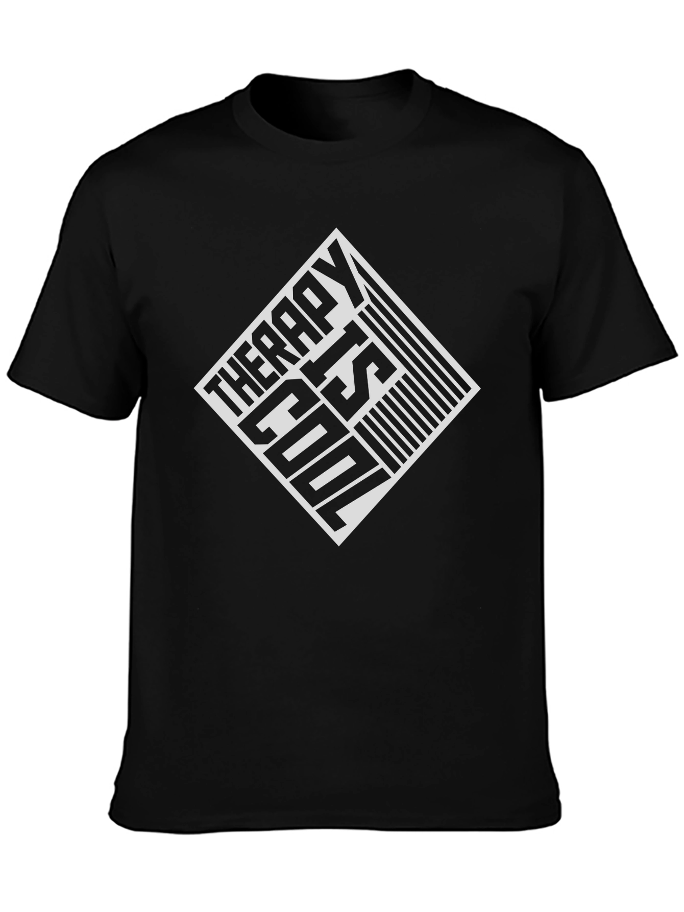 Therapy Is Cool Graphic Tee - Mens Black T-Shirt