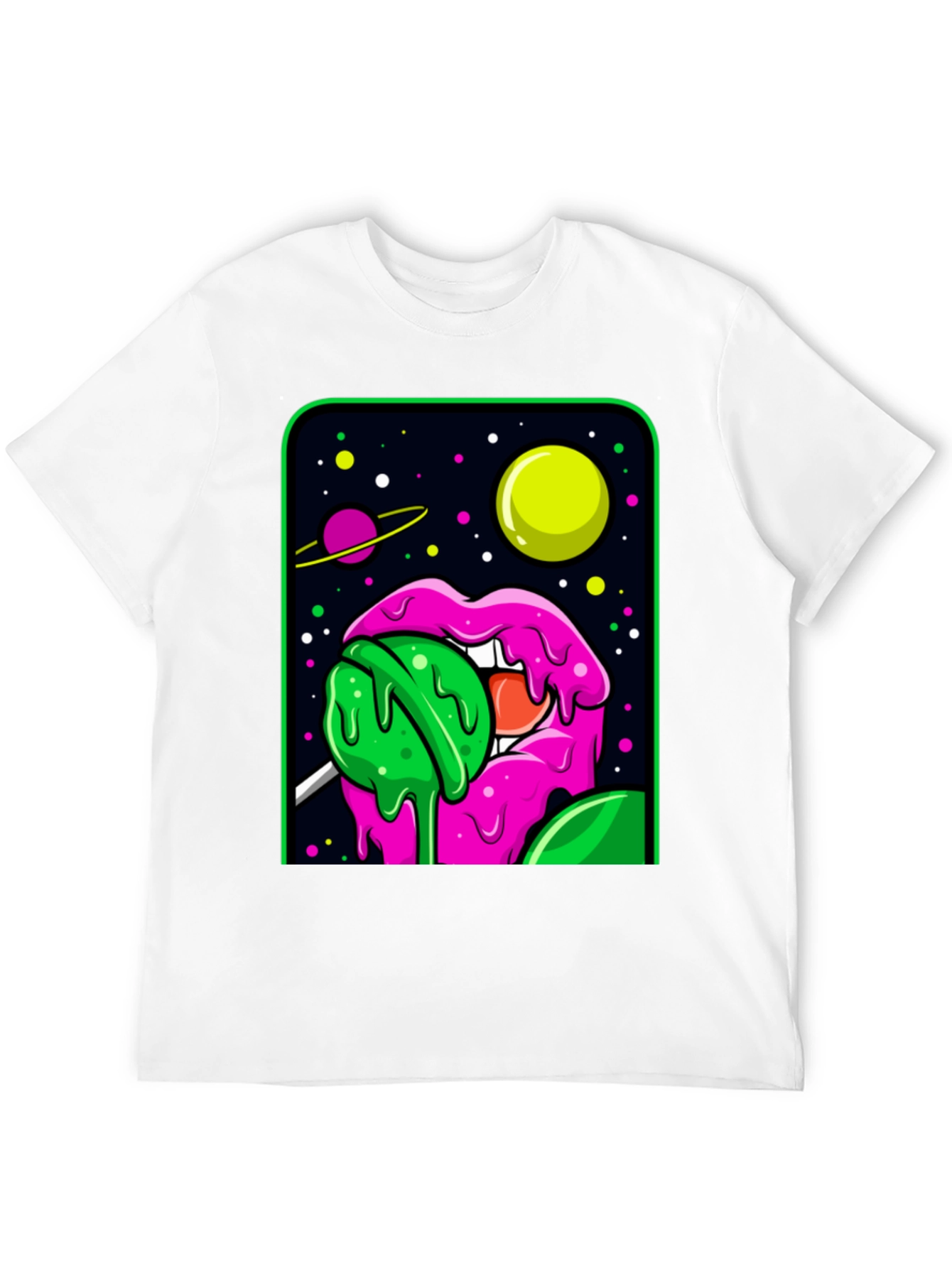 Space Lips Lollipop Graphic T-Shirt
