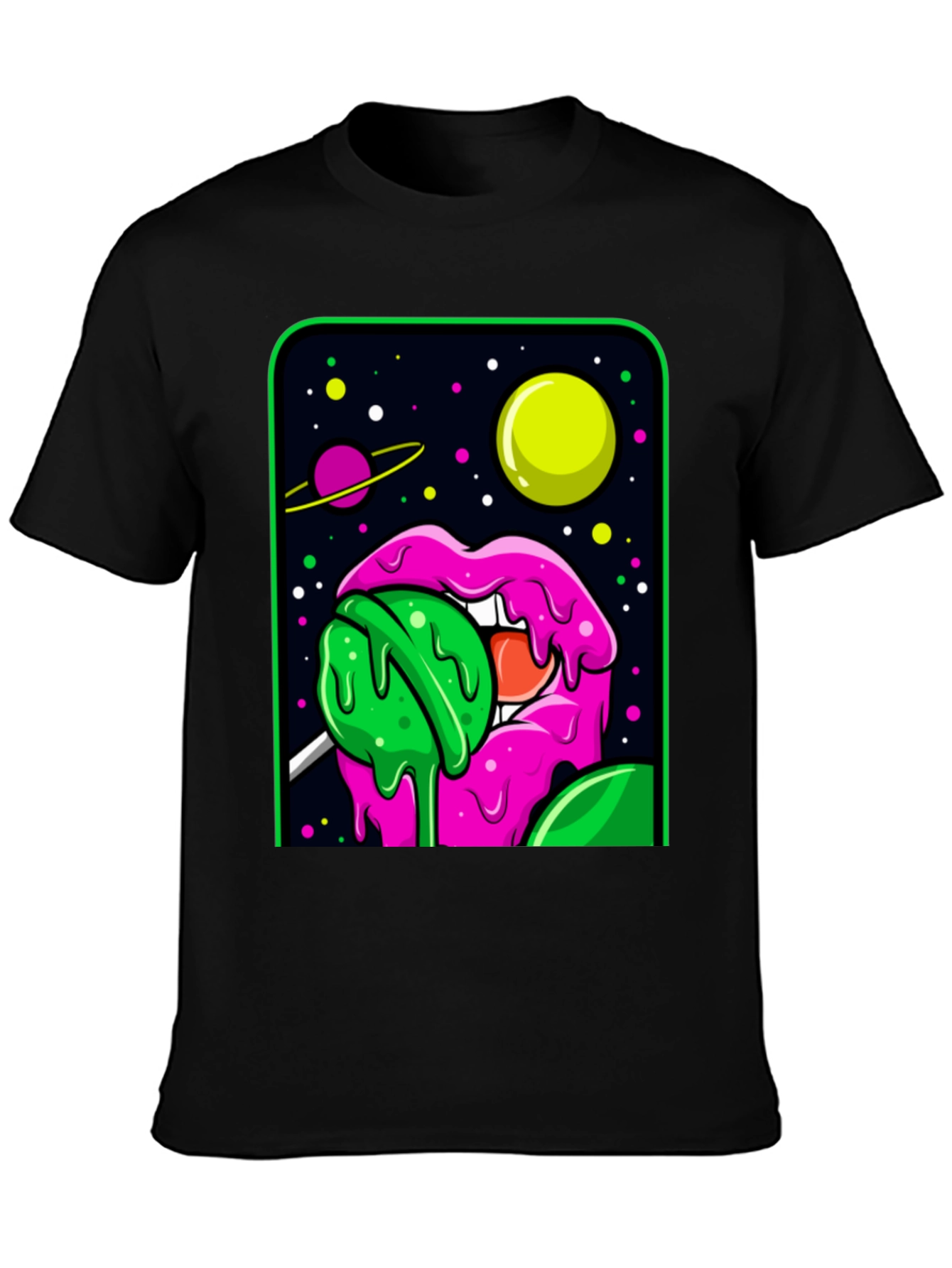 Space Lips Lollipop Graphic T-Shirt