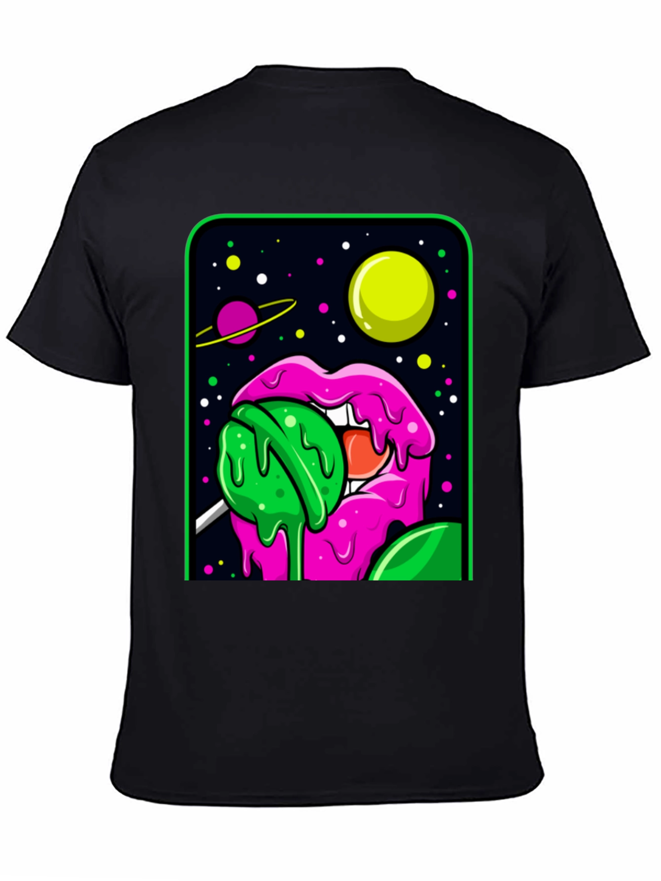 Space Lips Lollipop Graphic T-Shirt
