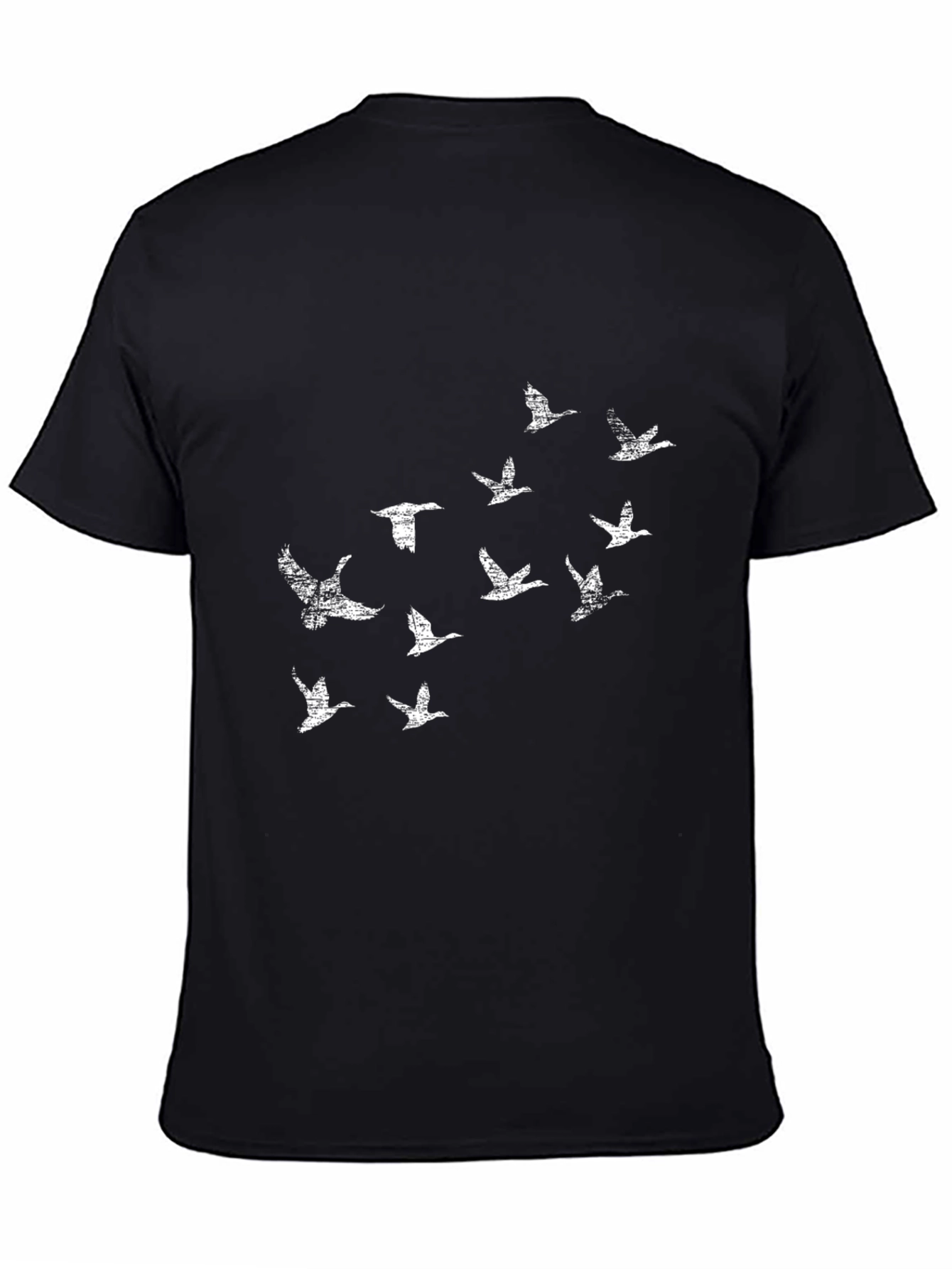 Flock of Geese Graphic Tee - Black Cotton T-Shirt
