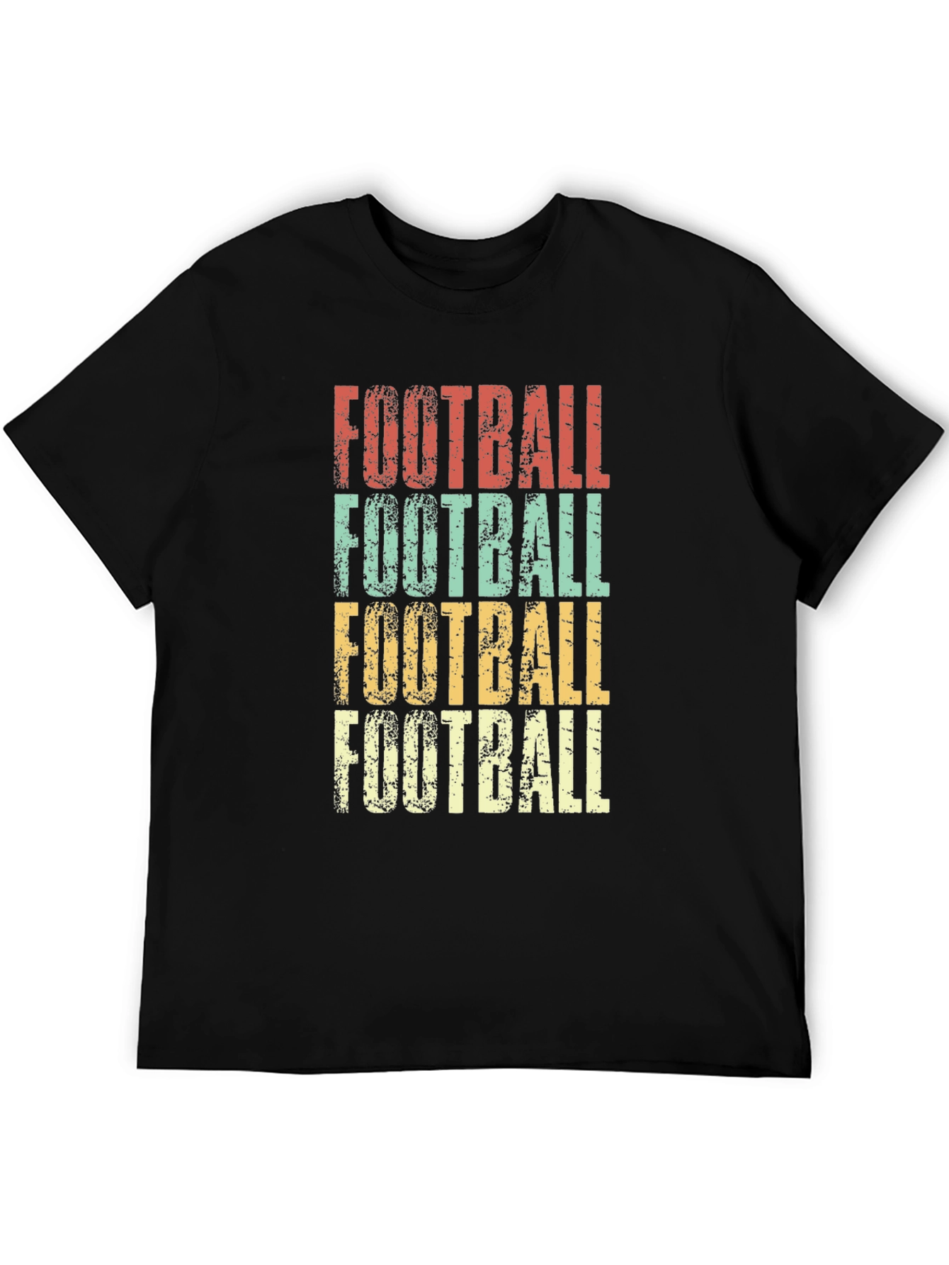 Retro Football Graphic Tee - Distressed Print T-Shirt