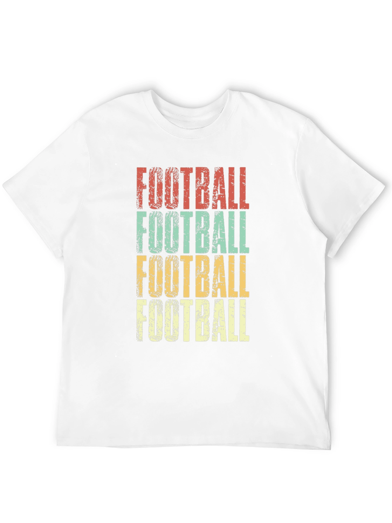 Retro Football Graphic Tee - Distressed Print T-Shirt