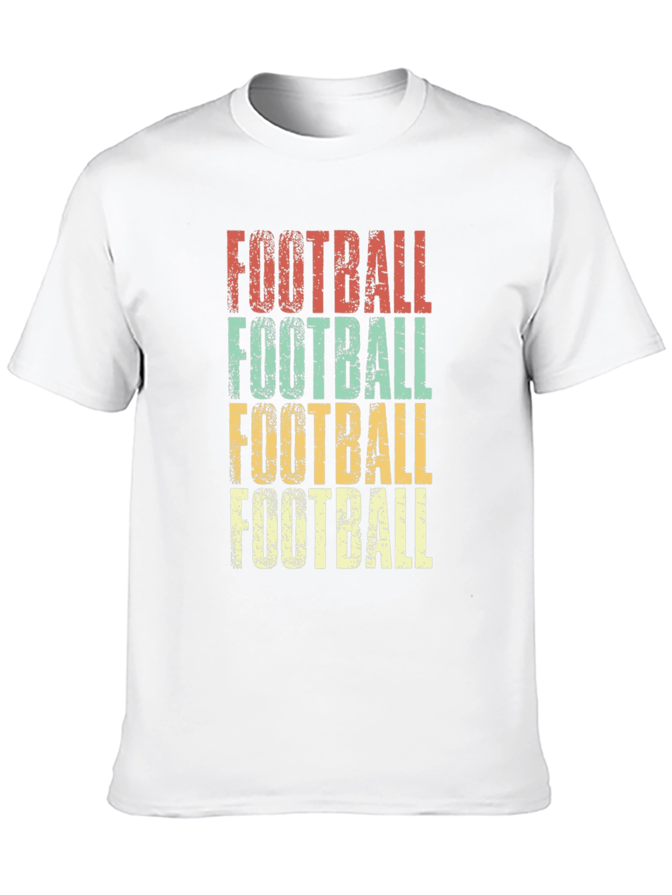 Retro Football Graphic Tee - Distressed Print T-Shirt