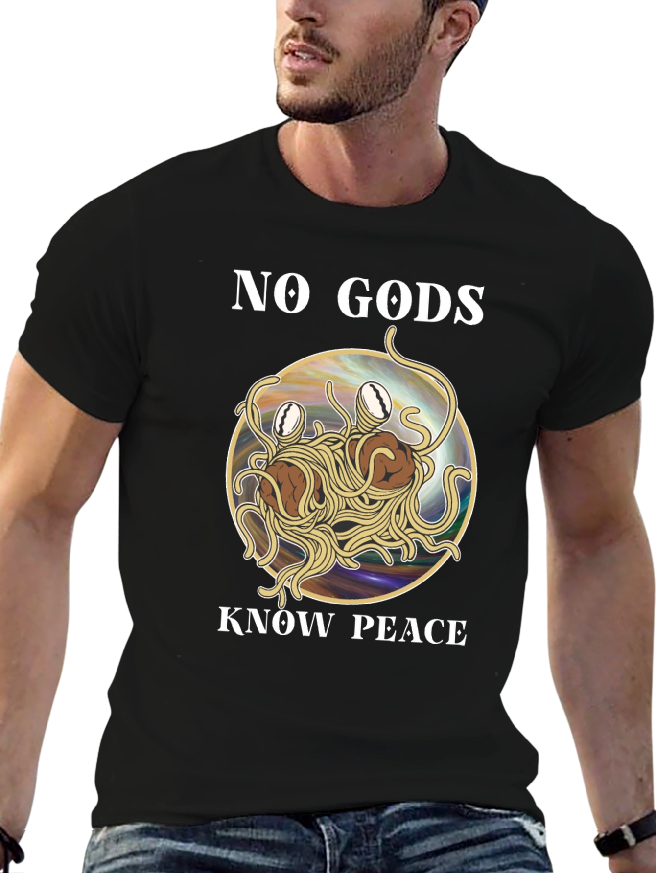 No Gods Know Peace Flying Spaghetti Monster T-Shirt