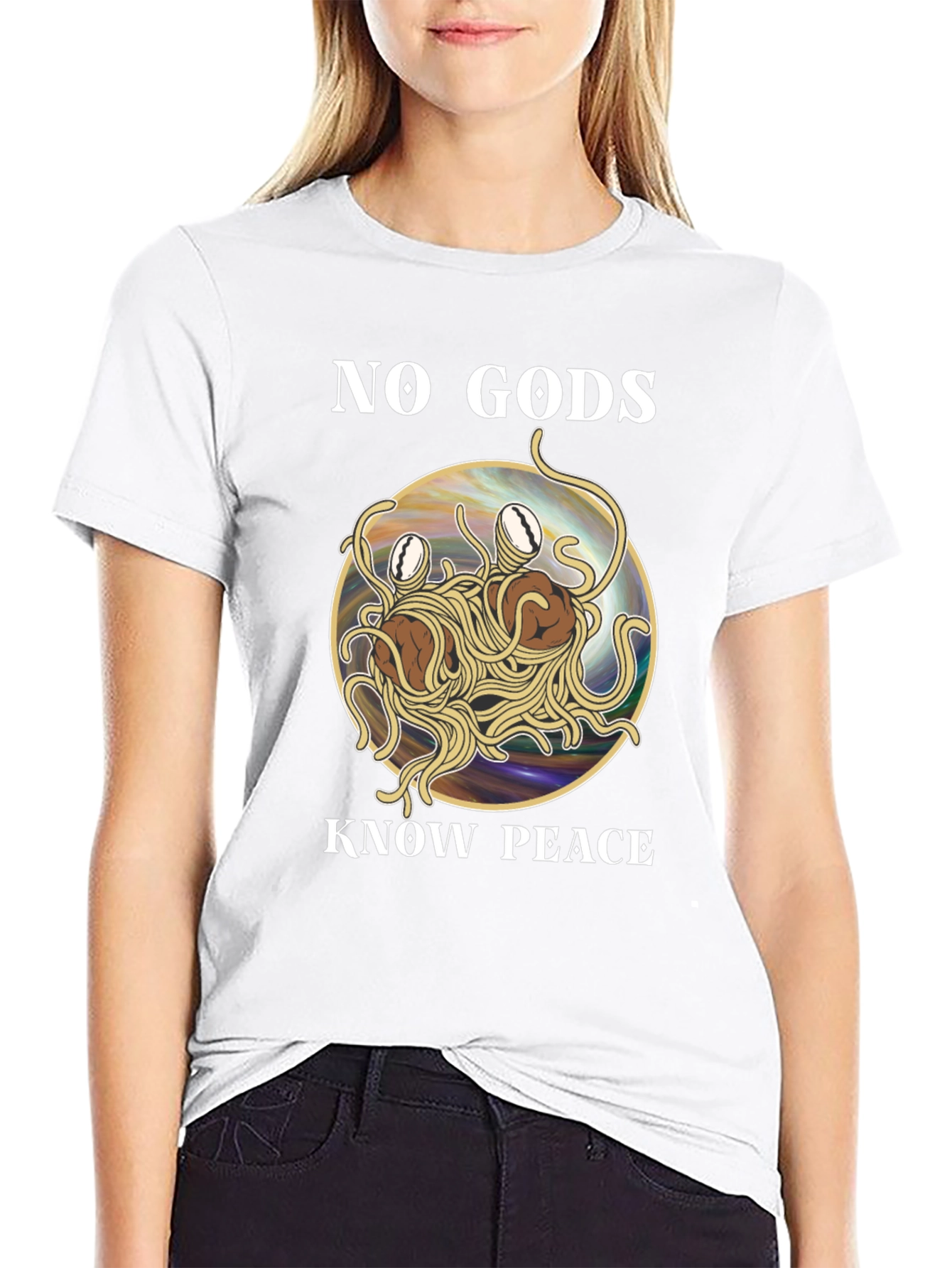 No Gods Know Peace Flying Spaghetti Monster T-Shirt