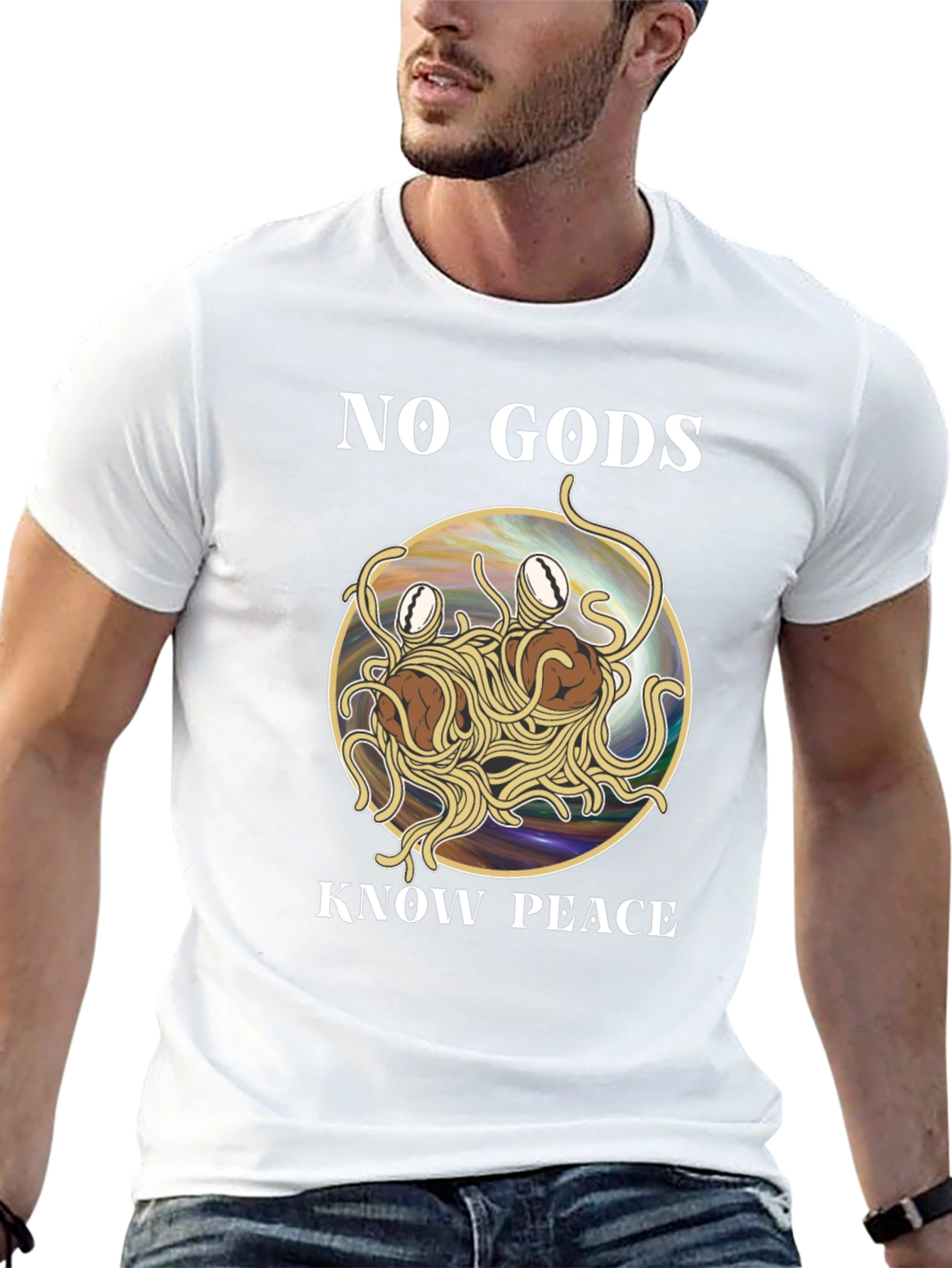 No Gods Know Peace Flying Spaghetti Monster T-Shirt