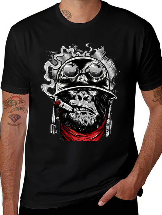 Cool Gorilla Aviator Helmet Cigar T-Shirt