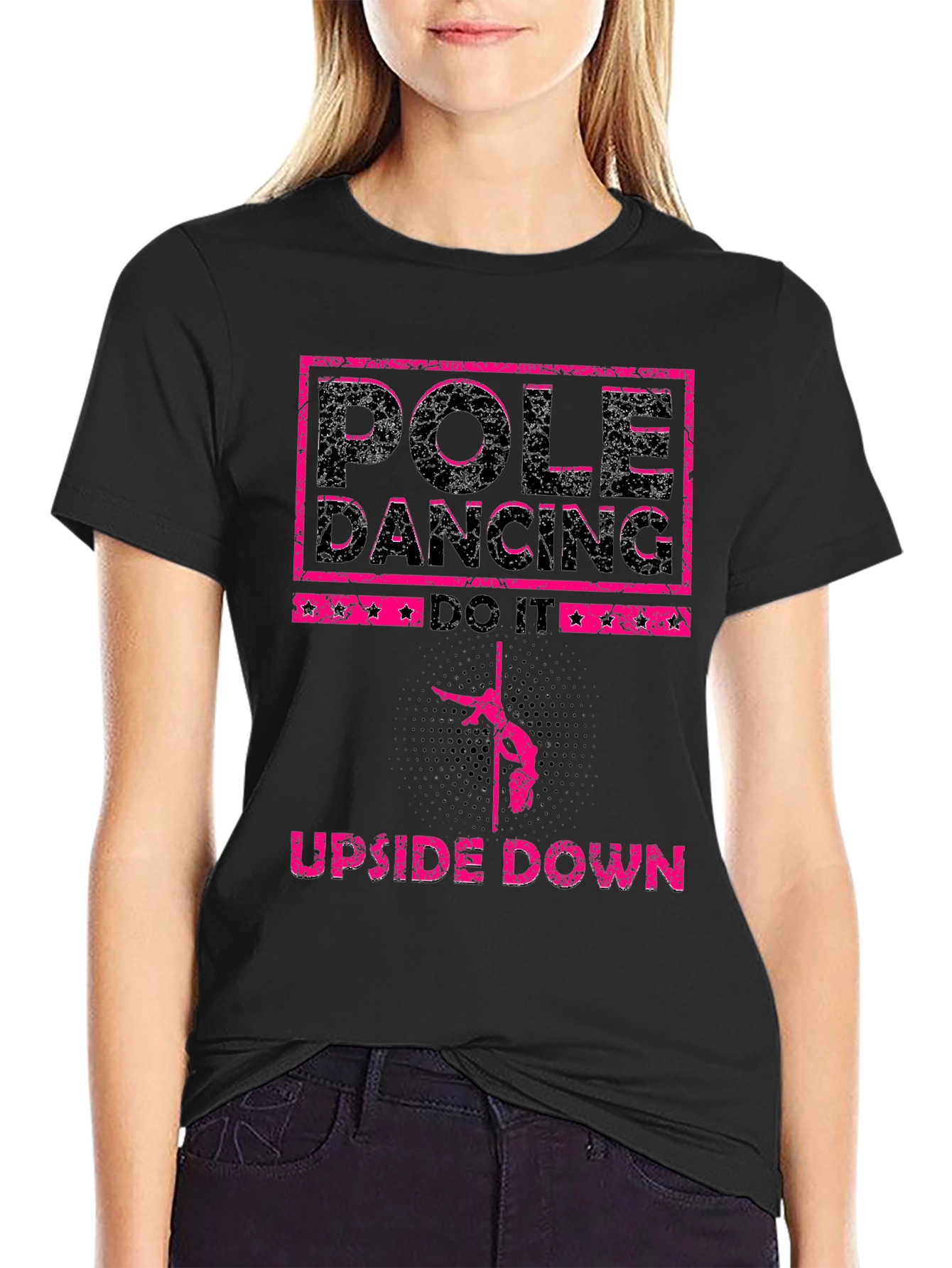 Pole Dancing Upside Down Graphic T-Shirt
