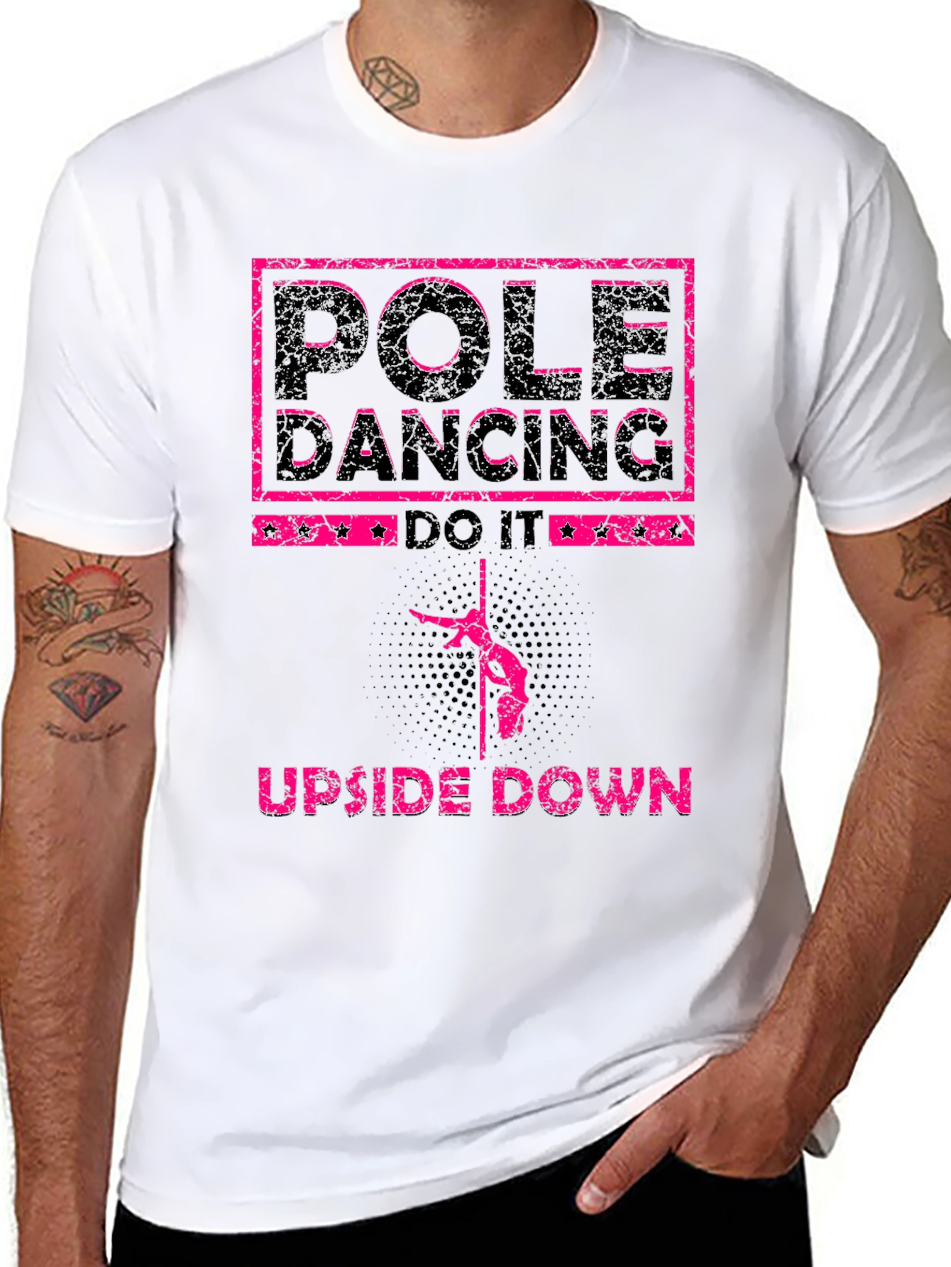 Pole Dancing Upside Down Graphic T-Shirt