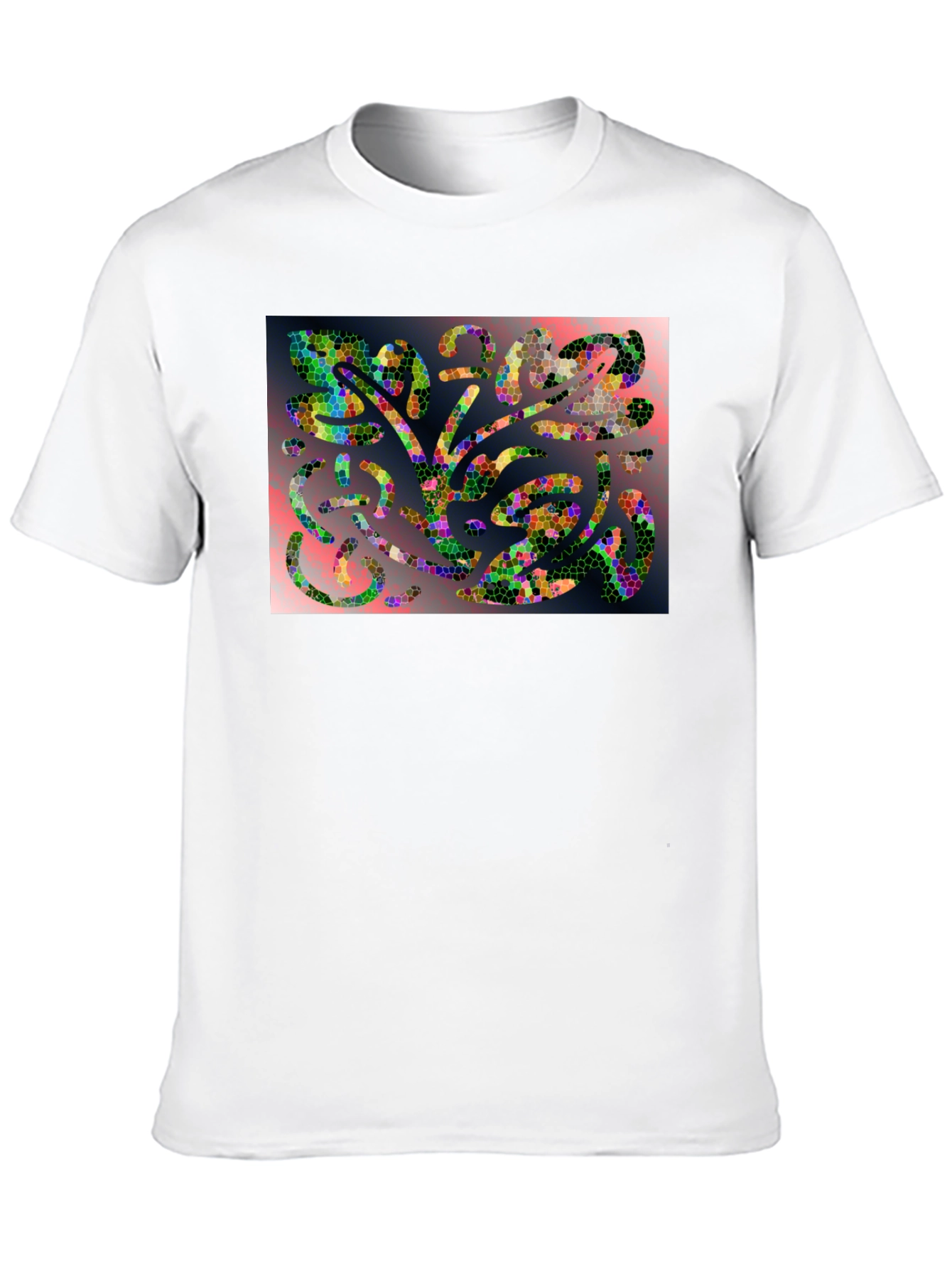 Mosaic Abstract Art Black T-Shirt