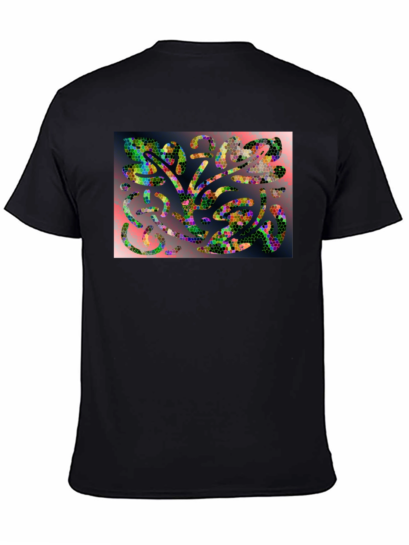 Mosaic Abstract Art Black T-Shirt