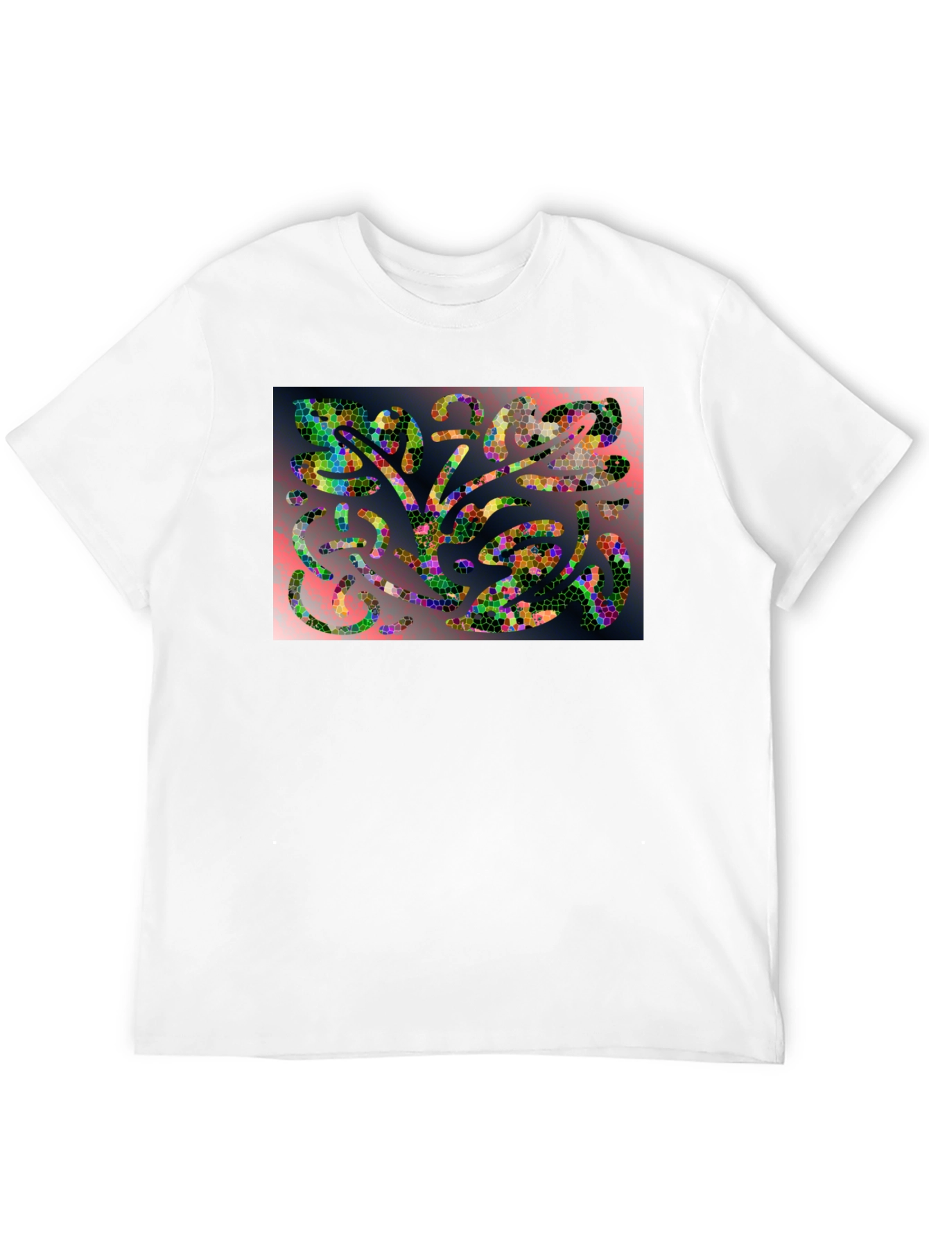 Mosaic Abstract Art Black T-Shirt