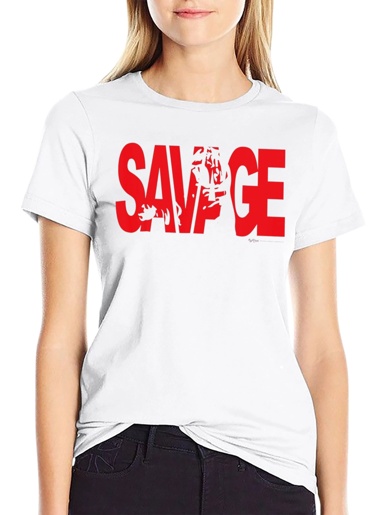 Savage Graphic Tee - Bold Red Print