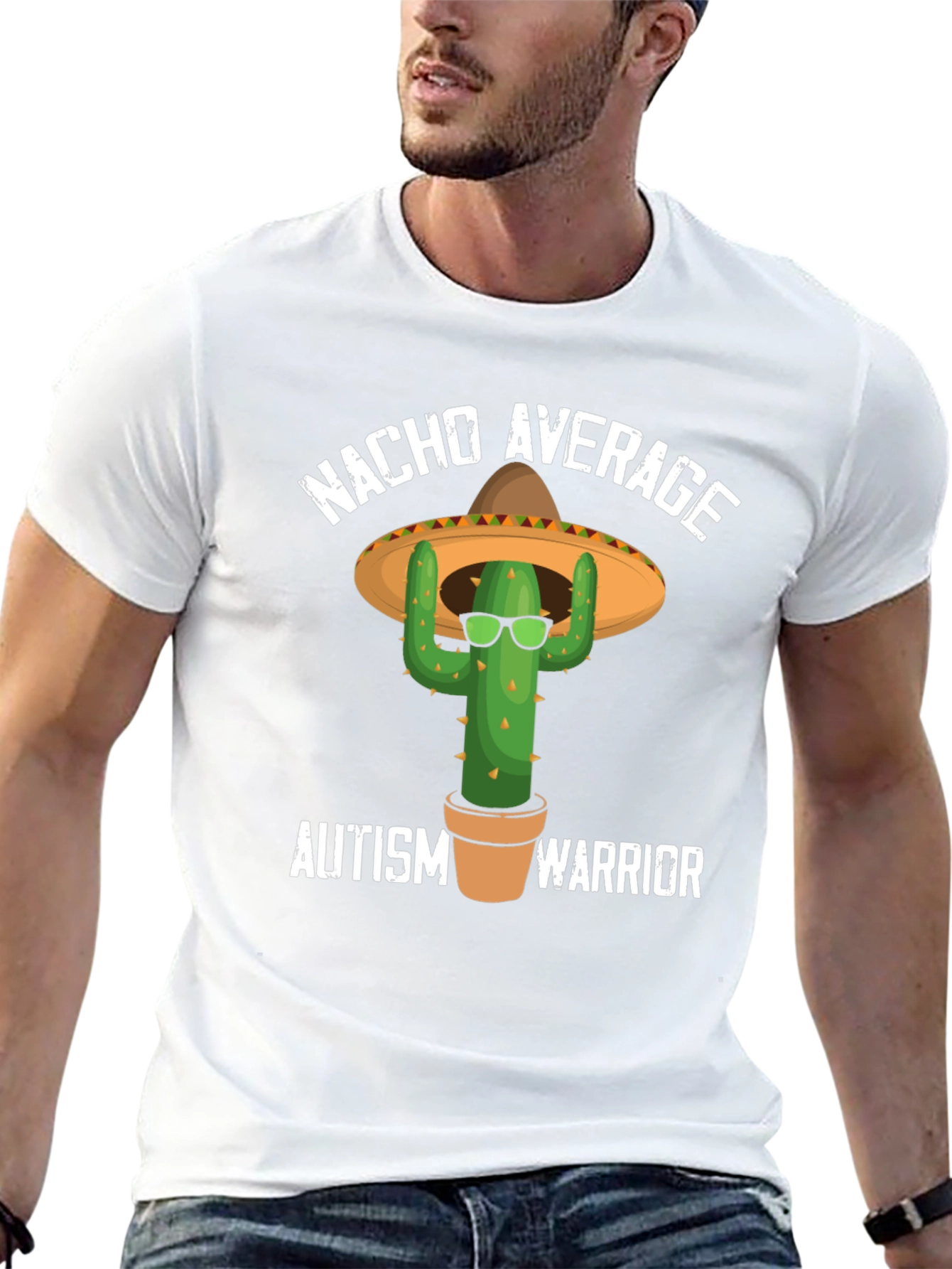 Nacho Average Autism Warrior T-Shirt Cactus Sombrero