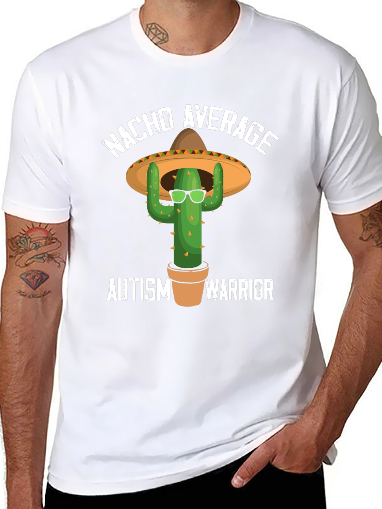 Nacho Average Autism Warrior T-Shirt Cactus Sombrero