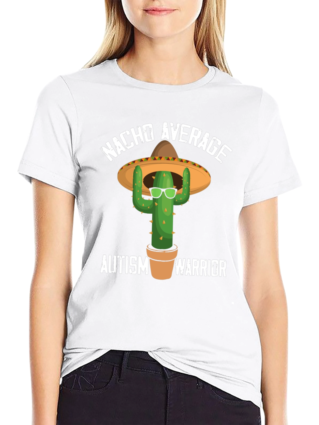 Nacho Average Autism Warrior T-Shirt Cactus Sombrero