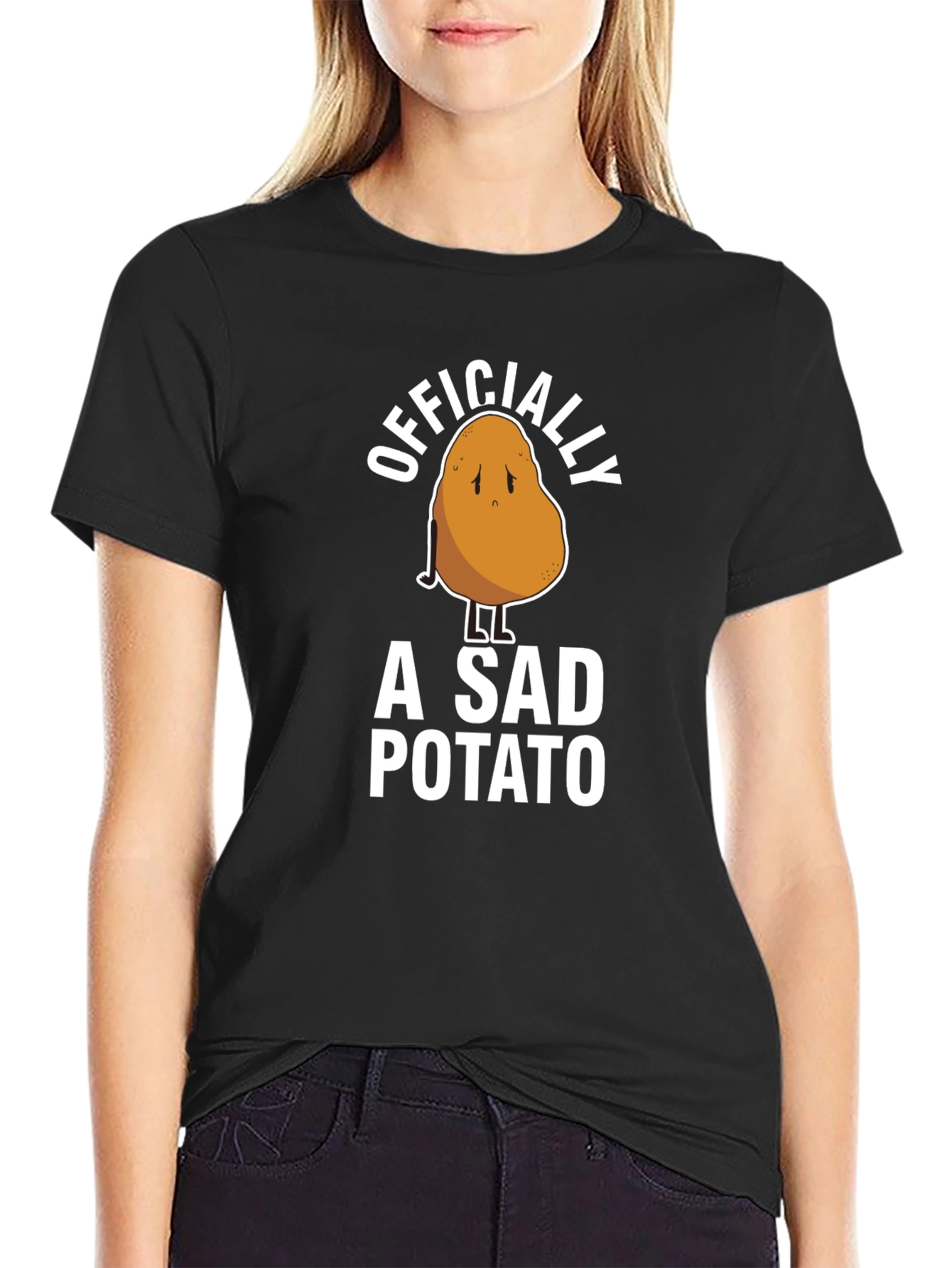 Officially A Sad Potato Funny Graphic T-Shirt