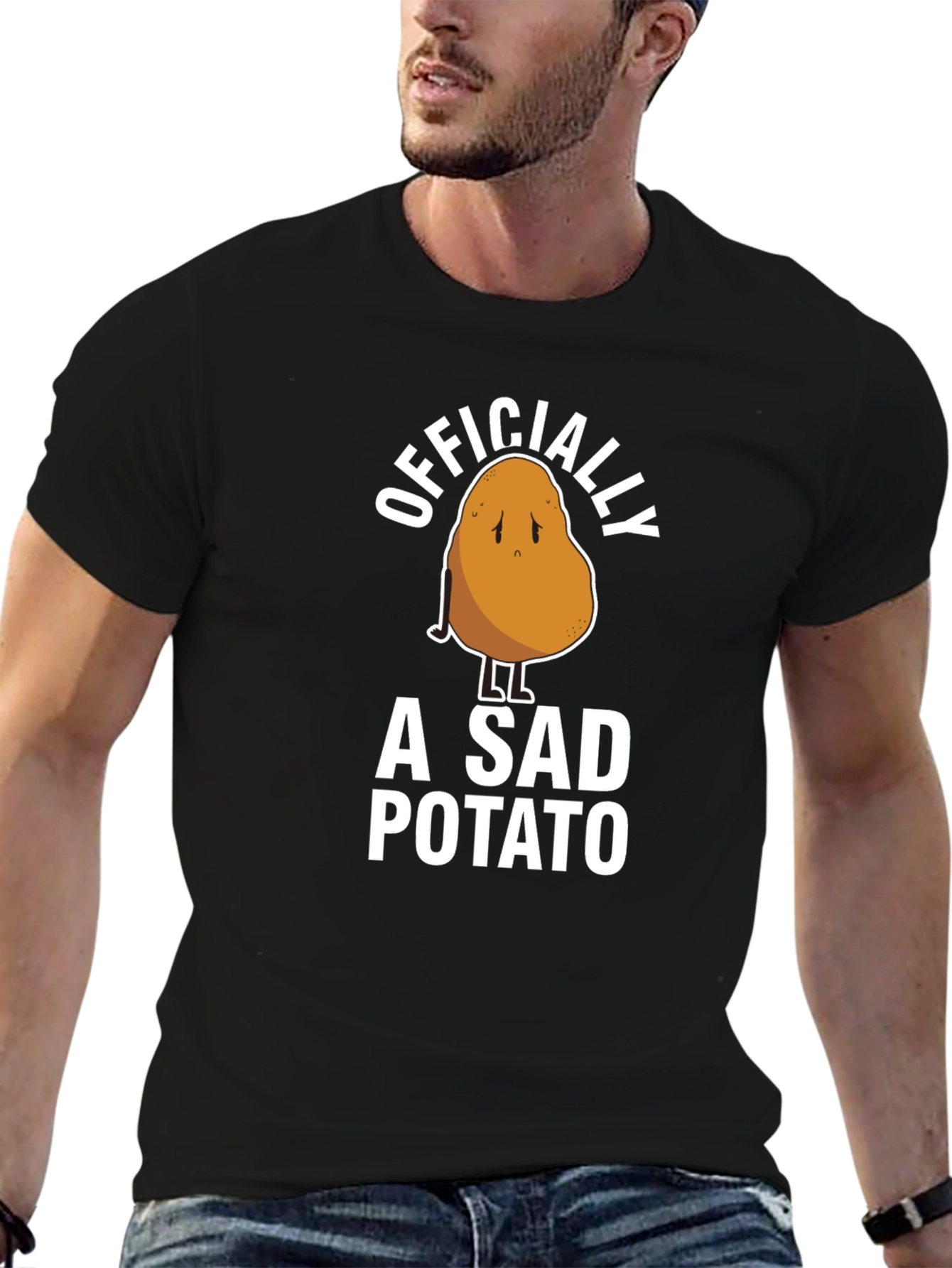 Officially A Sad Potato Funny Graphic T-Shirt