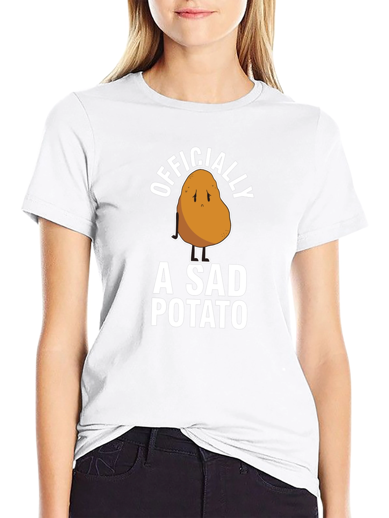 Officially A Sad Potato Funny Graphic T-Shirt