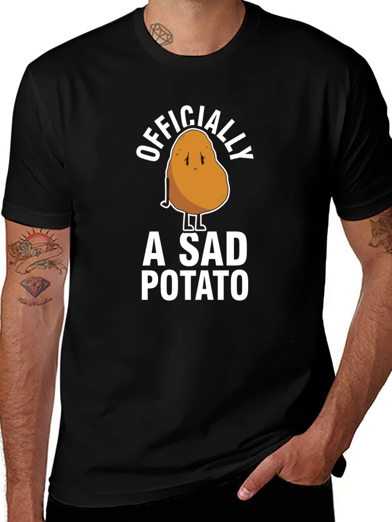 Officially A Sad Potato Funny Graphic T-Shirt