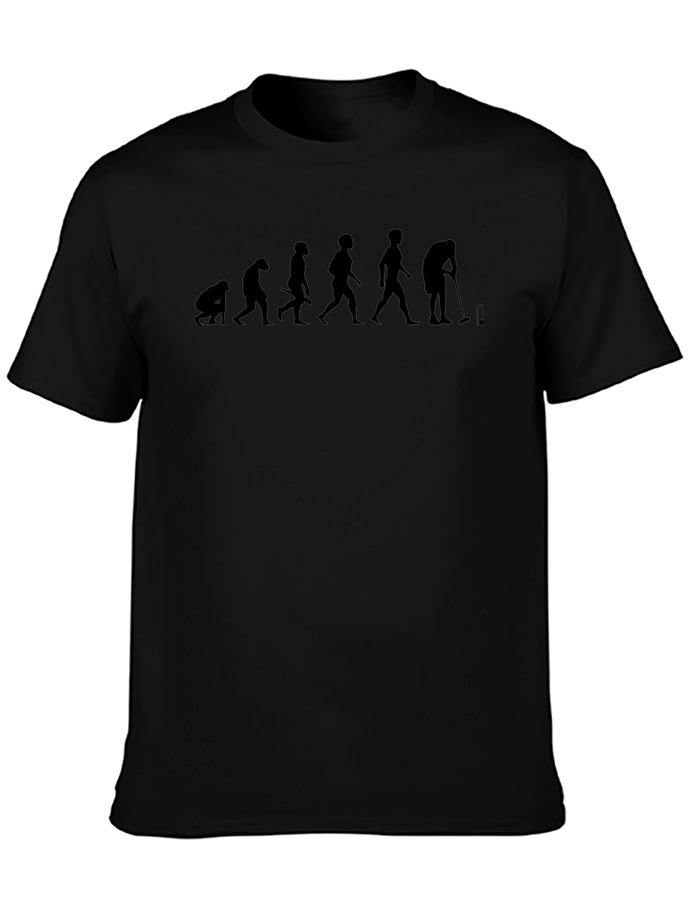 Evolution to Golf Black T-Shirt Funny Graphic Tee