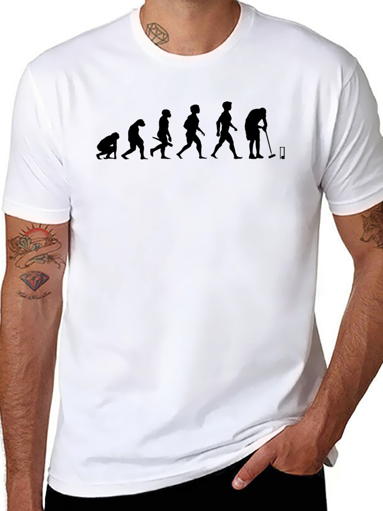 Evolution to Golf Black T-Shirt Funny Graphic Tee
