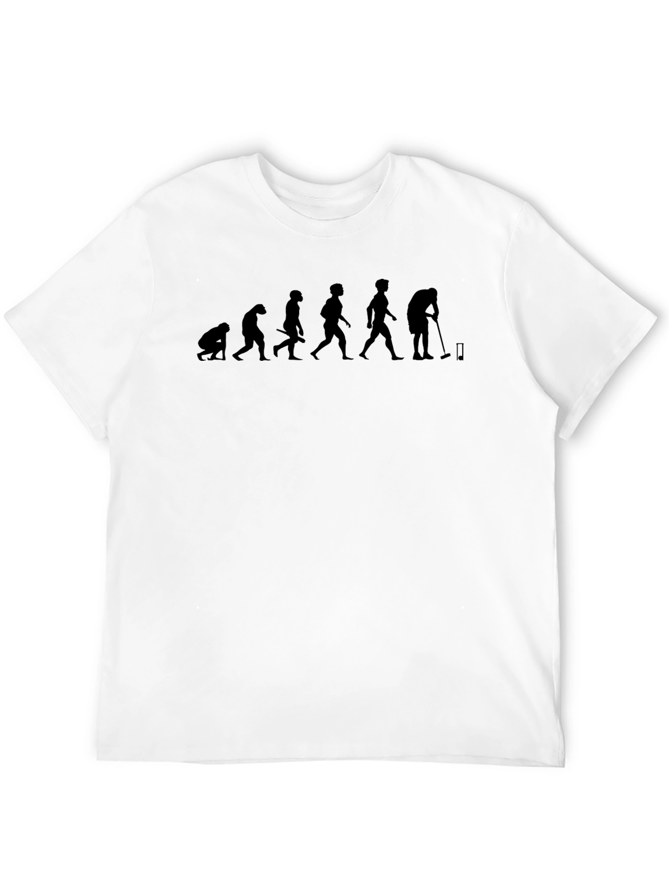 Evolution to Golf Black T-Shirt Funny Graphic Tee