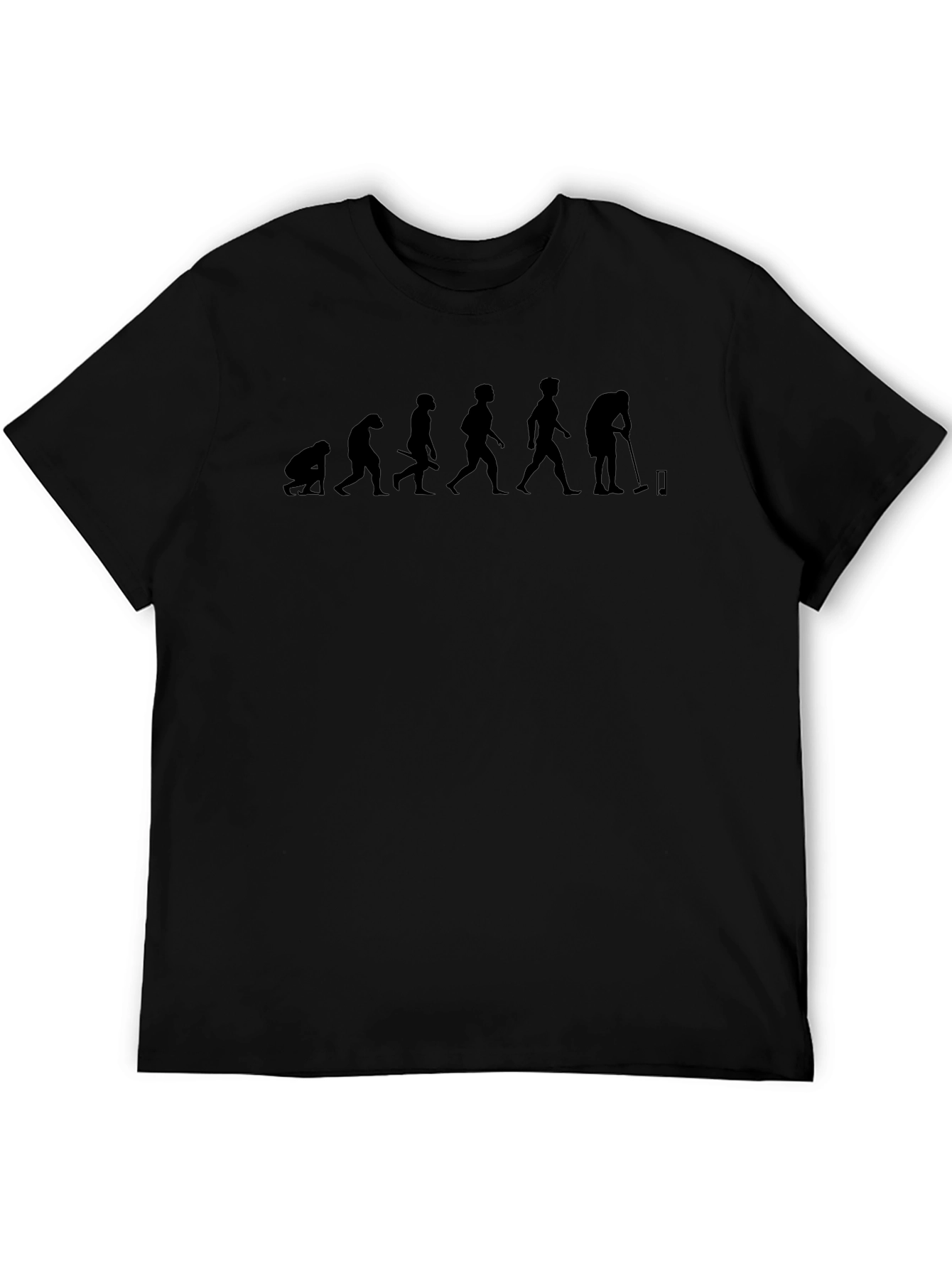 Evolution to Golf Black T-Shirt Funny Graphic Tee
