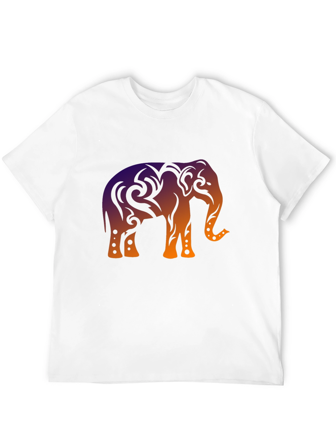 Elephant Tribal Graphic Black T-Shirt