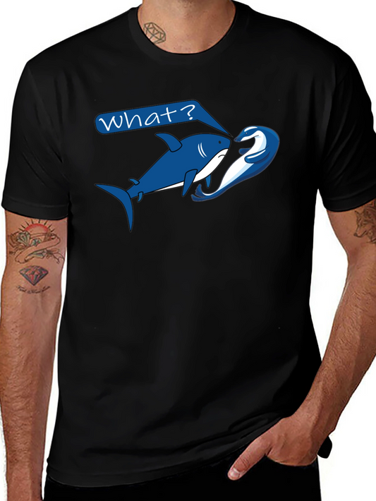 Shark & Dolphin Graphic T-Shirt - What? Design