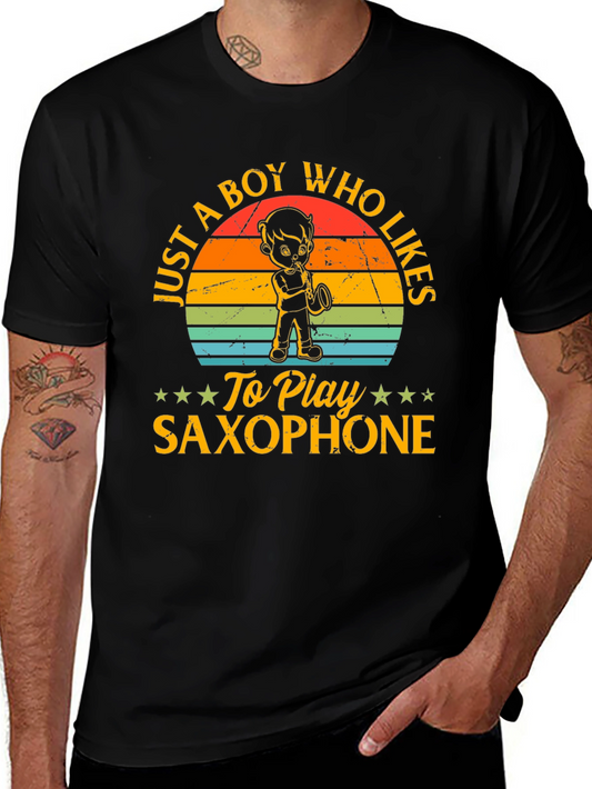 Saxophone Player T-Shirt: Just a Boy Who Likes Saxophone