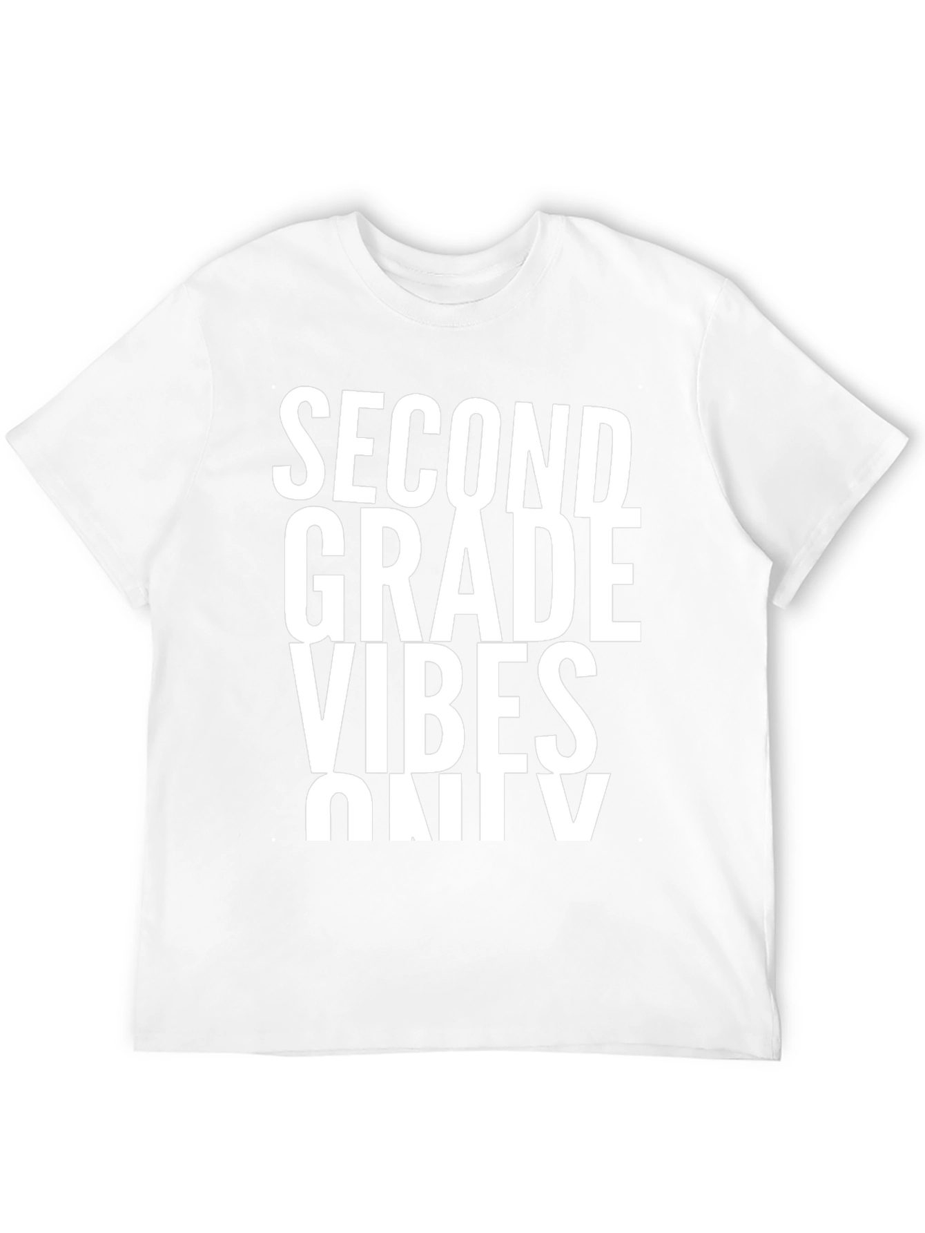 Second Grade Vibes Only Black Graphic Tee