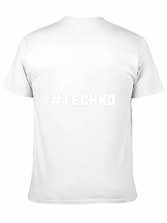 #TECHNO Graphic T-Shirt - Stylish Black Tee